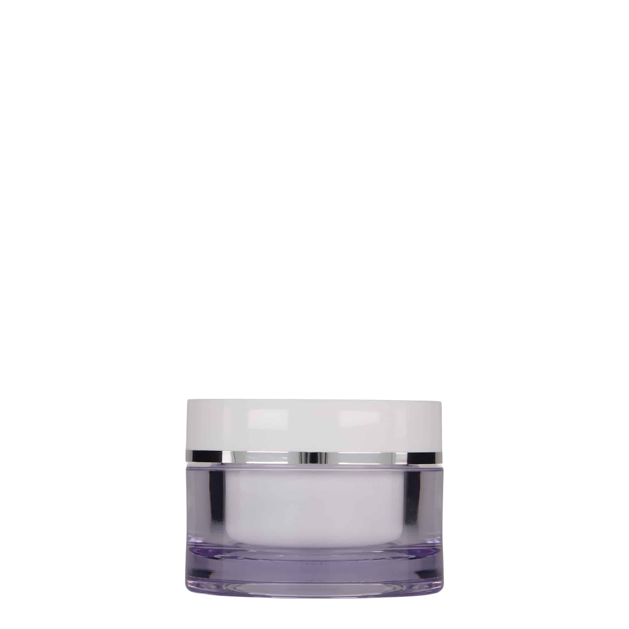 50 ml kelímek, SAN-plast, bílý, hrdlo: závitové uzávěr