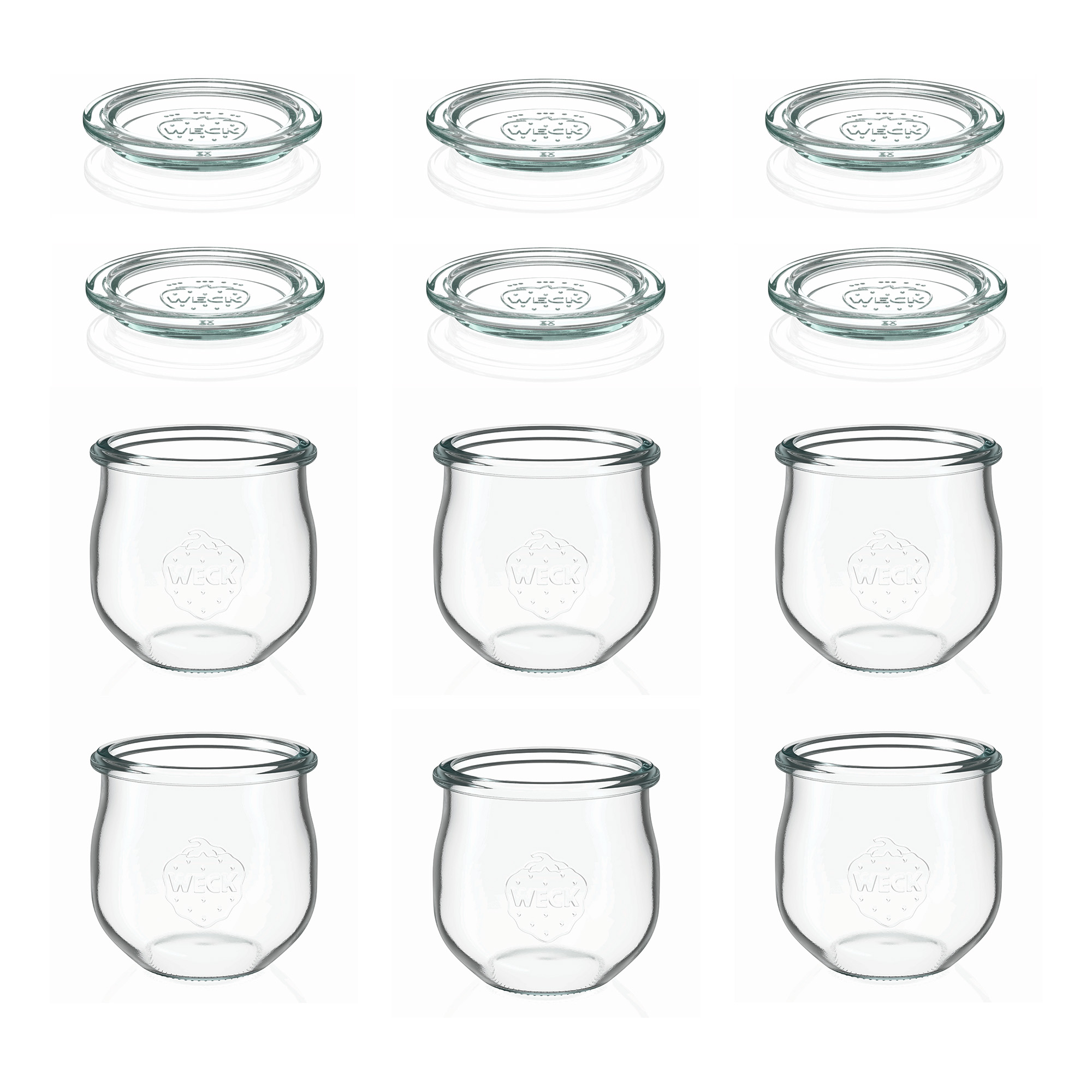 6x 370 ml WECK tulipánová sklenice se skleněným víčkem RR 80