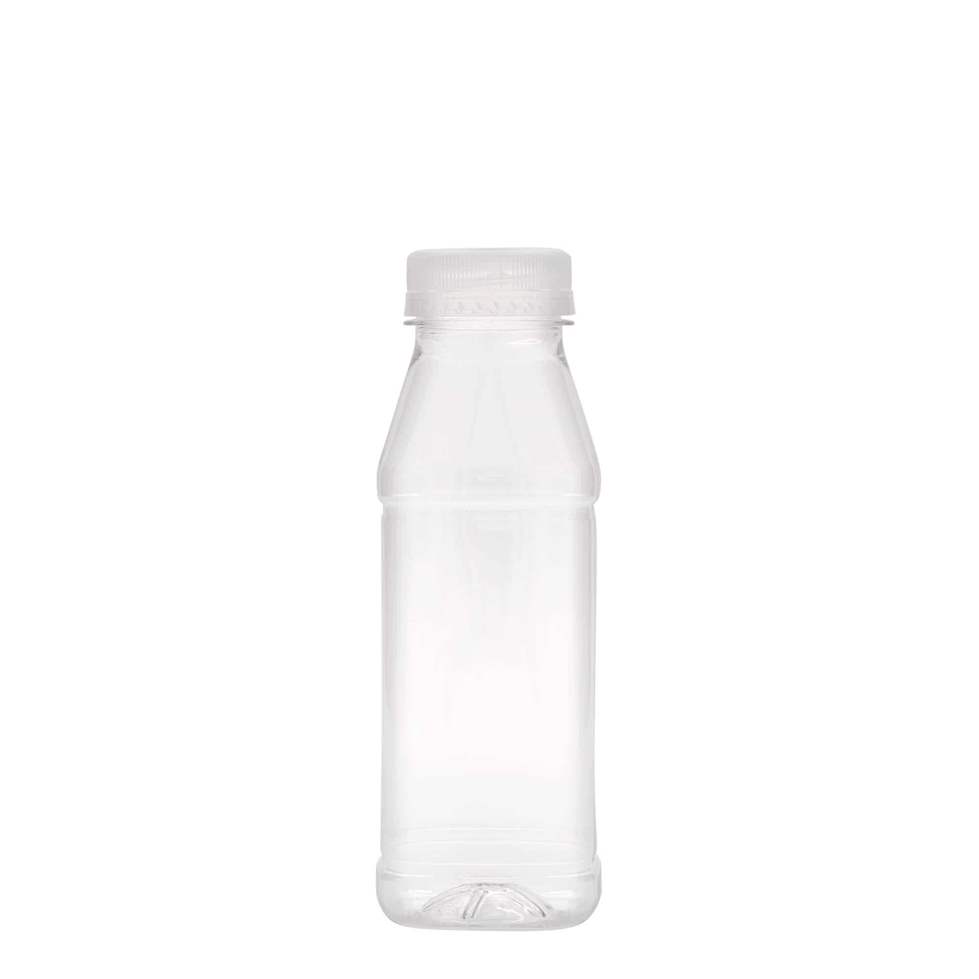 PET lahev 330 ml 'Milk and Juice Carré', čtvercová, plast, ústí: 38 mm