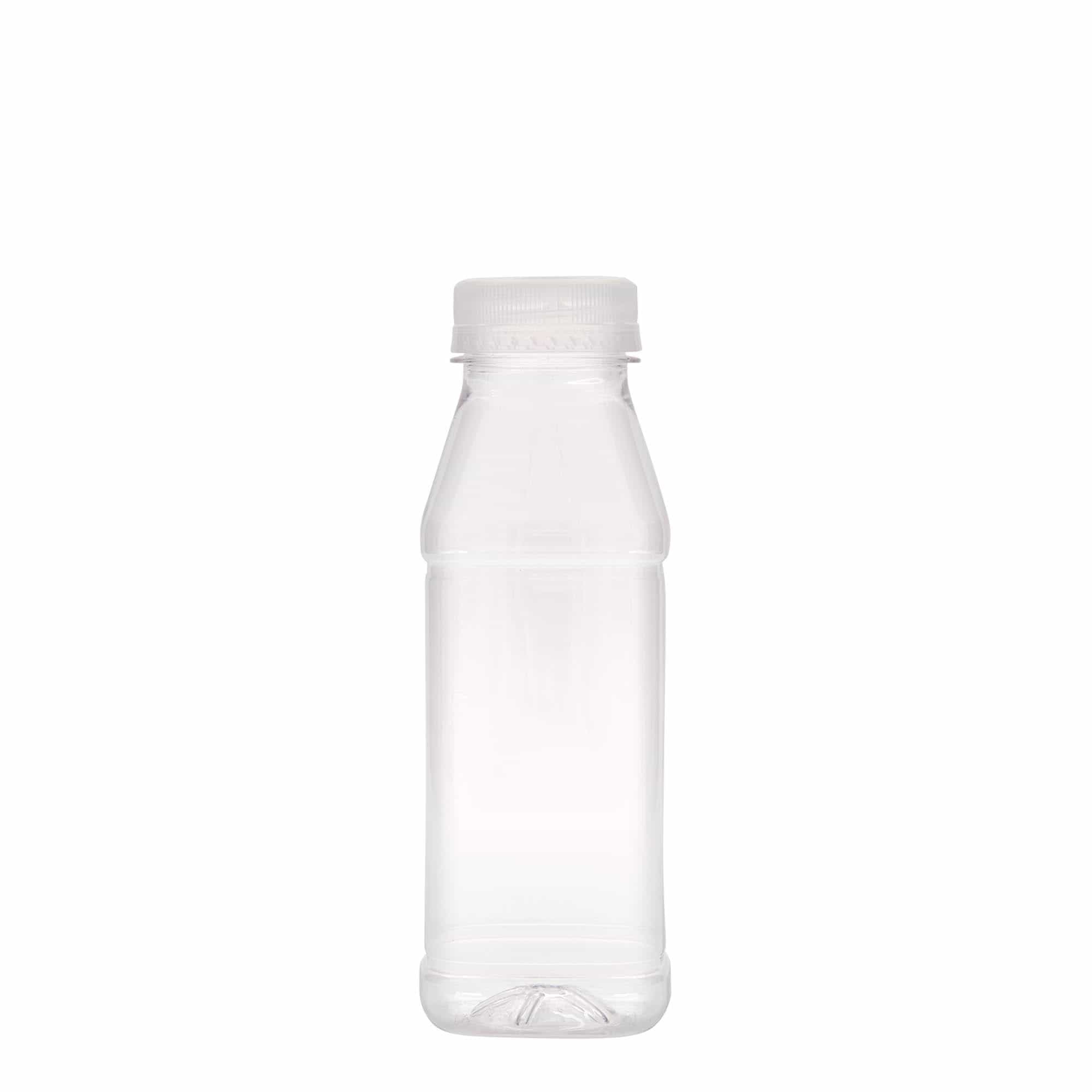 330 ml PET lahev „Milk and Juice Carré“, čtvercová, plastová, hrdlo: 38 mm