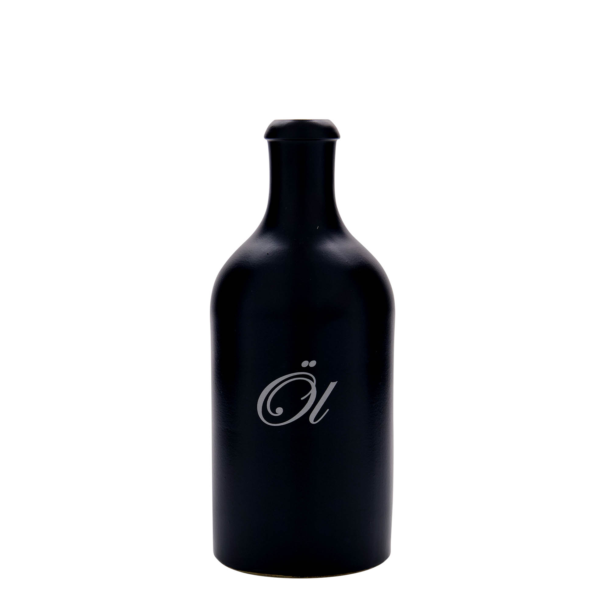 500 ml keramický džbán, motiv: olej, kamenina, černý, hrdlo: korek 500 ml keramický džbán, motiv: olej, kamenina, černý, hrdlo: korek