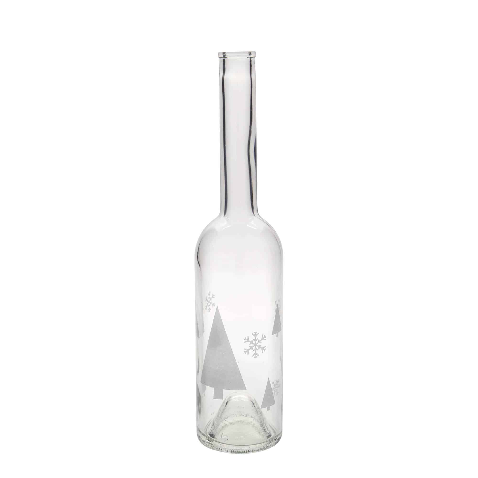 Skleněná lahev 500 ml 'Opera', motiv: Sněhové vločky, uzávěr: korek Skleněná lahev 500 ml 'Opera', motiv: Sněhové vločky, uzávěr: korek