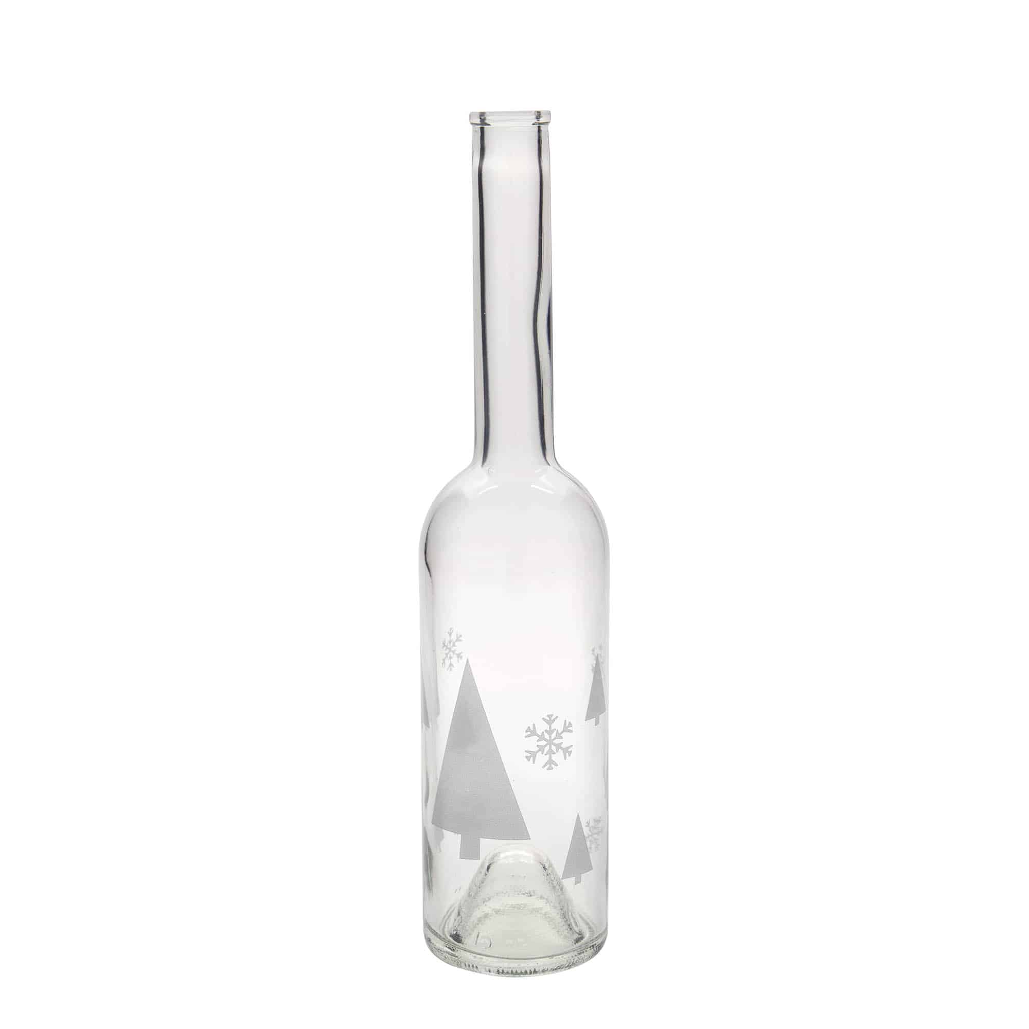 500 ml skleněná láhev 'Opera', motiv: sněhové vločky, hrdlo: korek