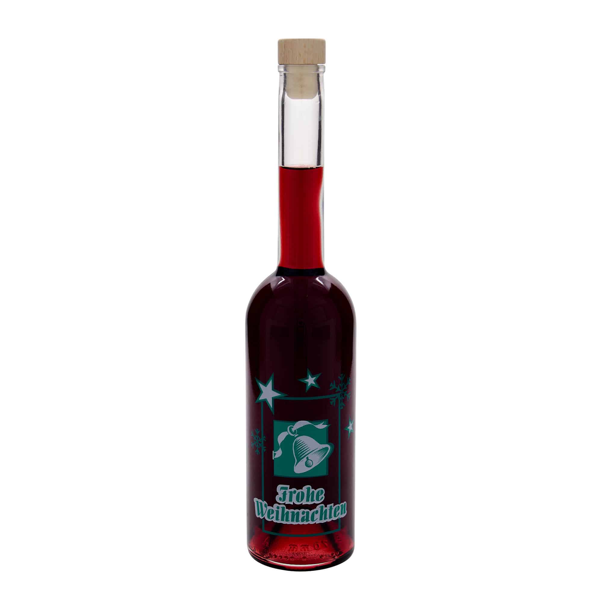 Skleněná lahev 500 ml 'Opera', motiv: Veselé Vánoce, uzávěr: korek