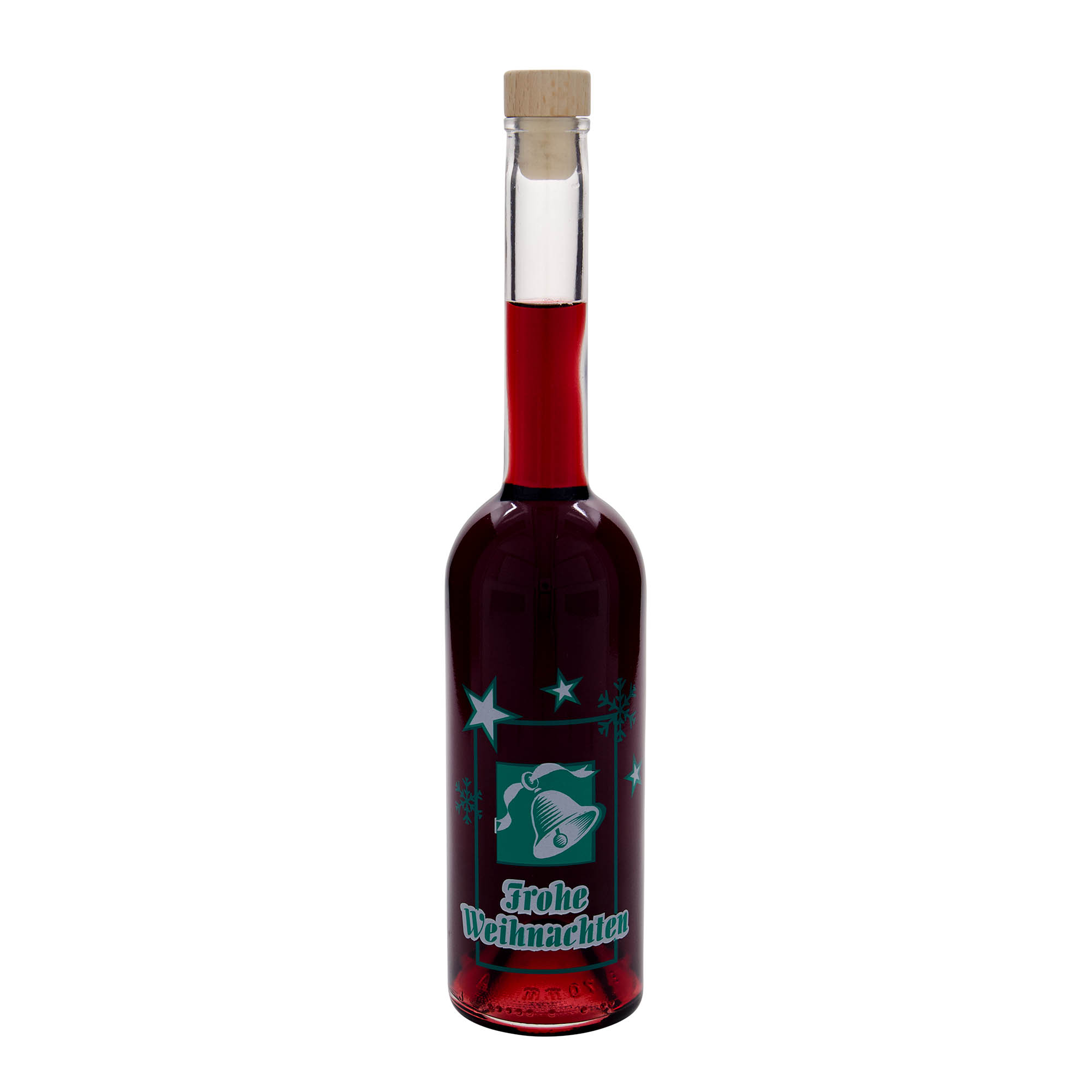 500 ml skleněná láhev 'Opera', motiv: Veselé Vánoce, hrdlo: korek