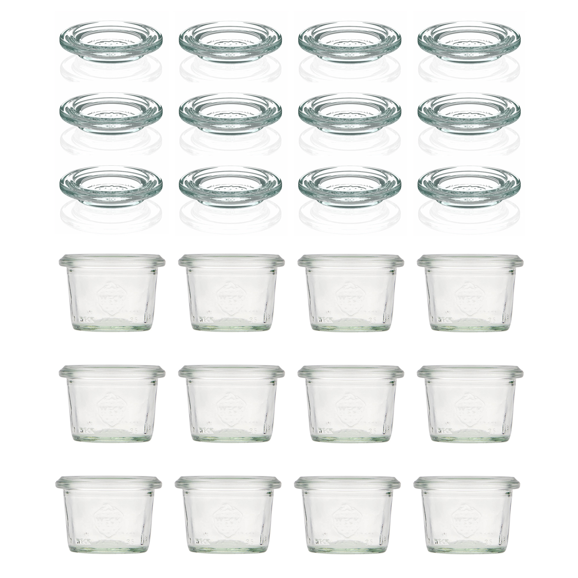 12x 35 ml WECK zavařovací sklenice se skleněným víčkem RR 40