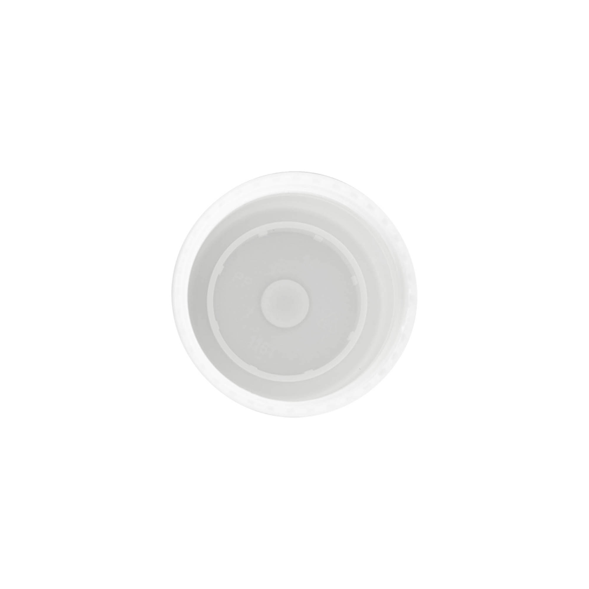 Víčko pro 50 ml roll-on lahvičku, plast PP, bílé, pro hrdlo: šroubovací uzávěr Víčko pro 50 ml roll-on lahvičku, plast PP, bílé, pro hrdlo: šroubovací uzávěr