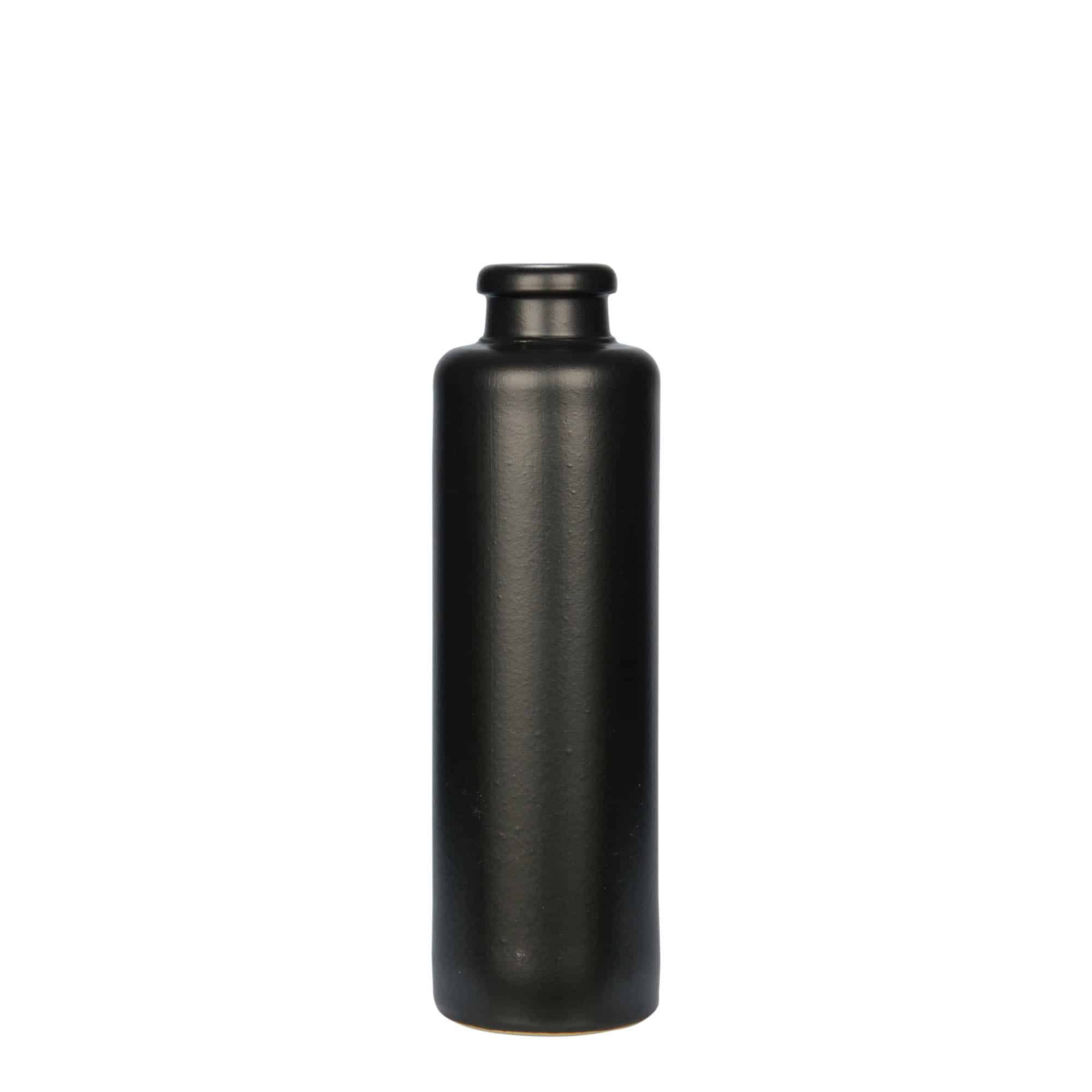 Hliněný džbán 200 ml, keramika, černý, uzávěr: korek Hliněný džbán 200 ml, keramika, černý, uzávěr: korek