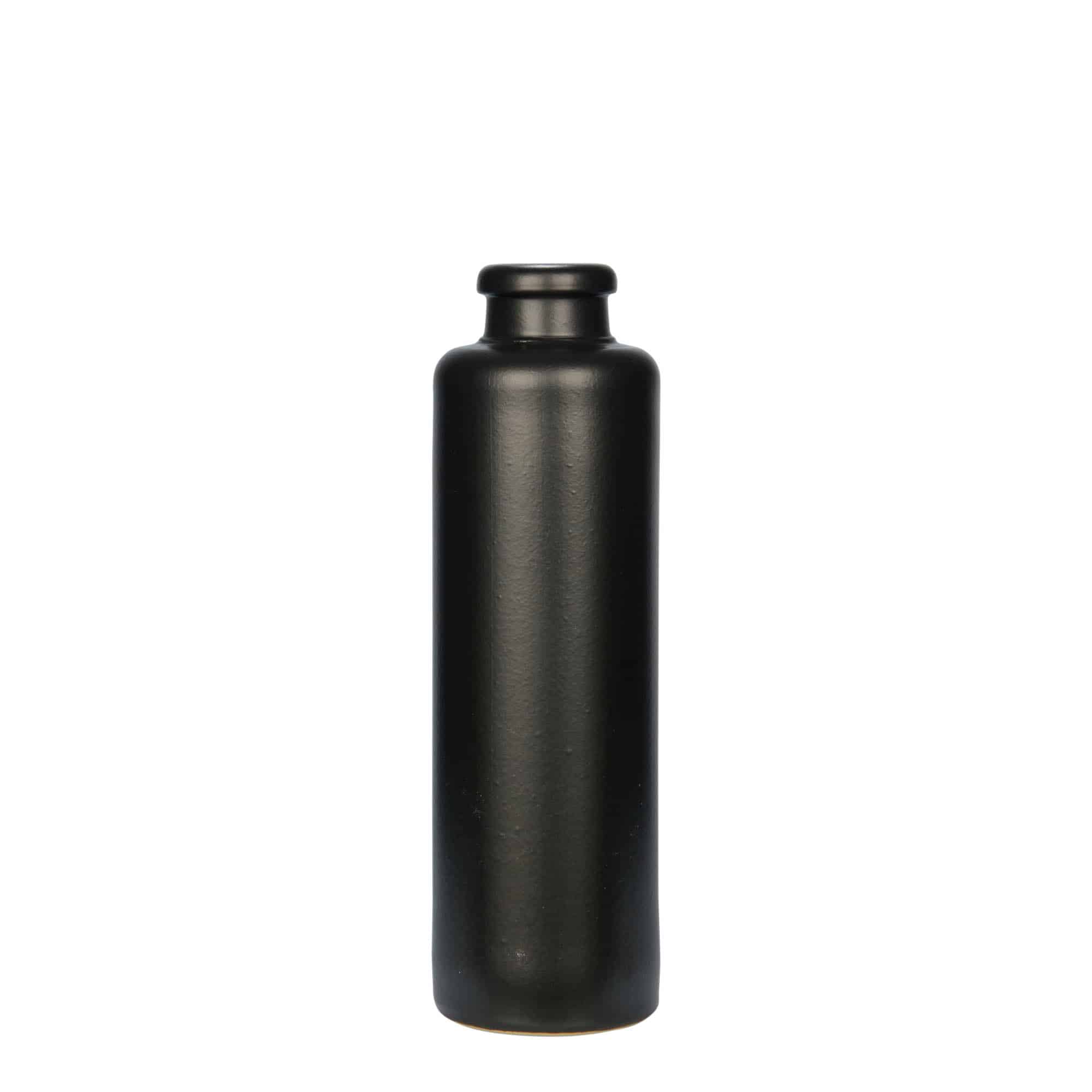200 ml keramický džbán, kamenina, černý, hrdlo: korek 200 ml keramický džbán, kamenina, černý, hrdlo: korek