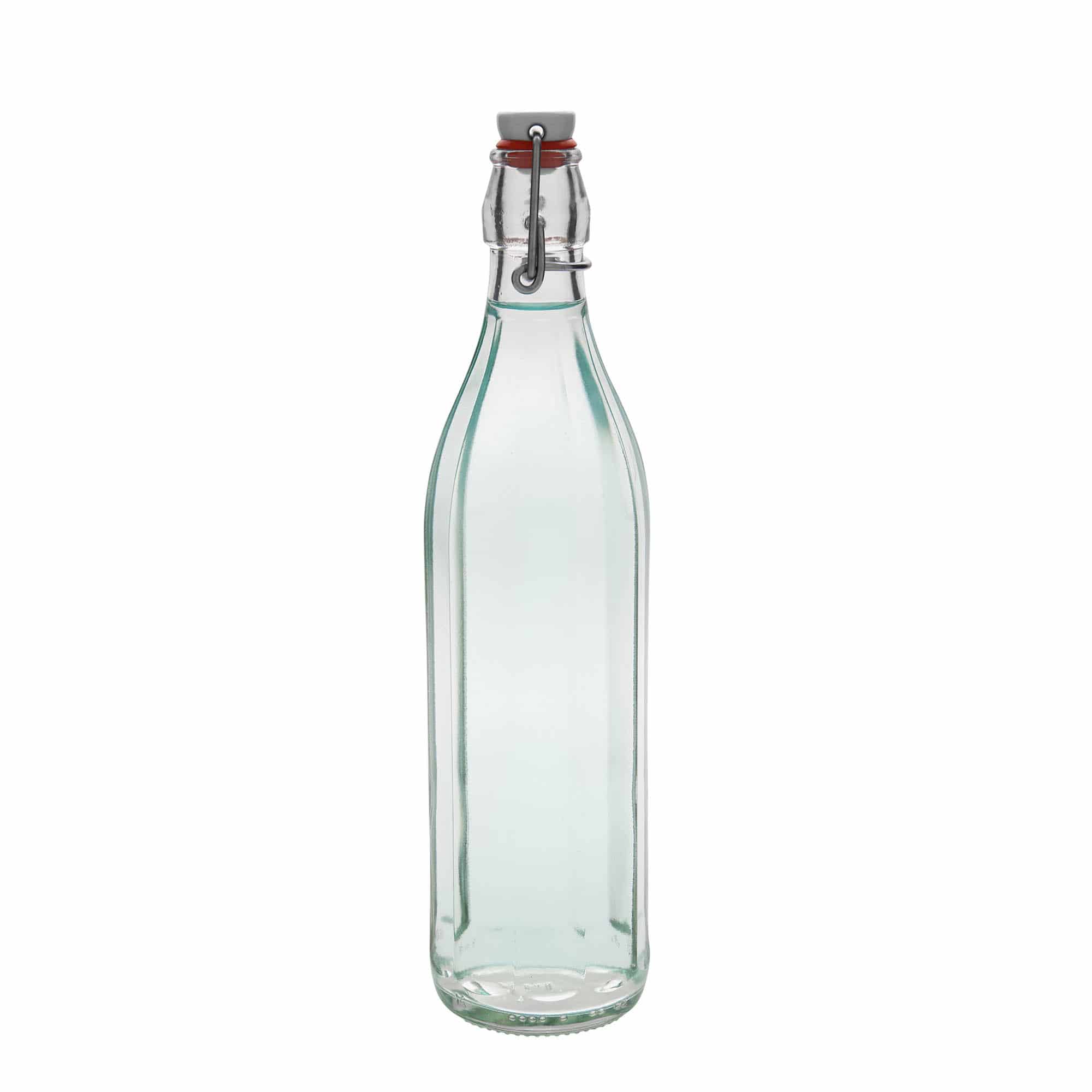 Skleněná lahev 750 ml 'Bravo', desetiúhelníková, uzávěr: třmenový uzávěr
