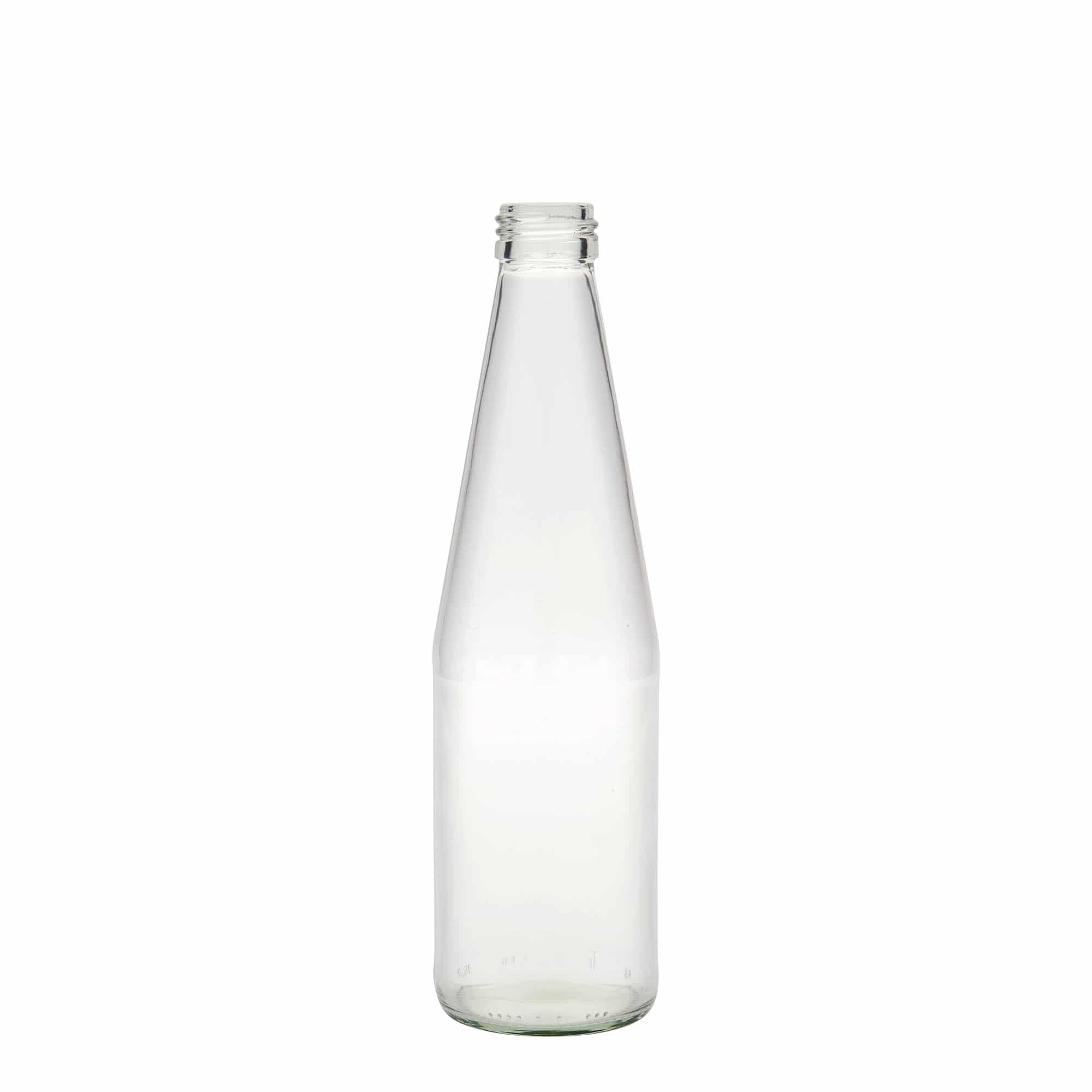 330 ml univerzální láhev ve tvaru mrkve, sklo, hrdlo: PP 28