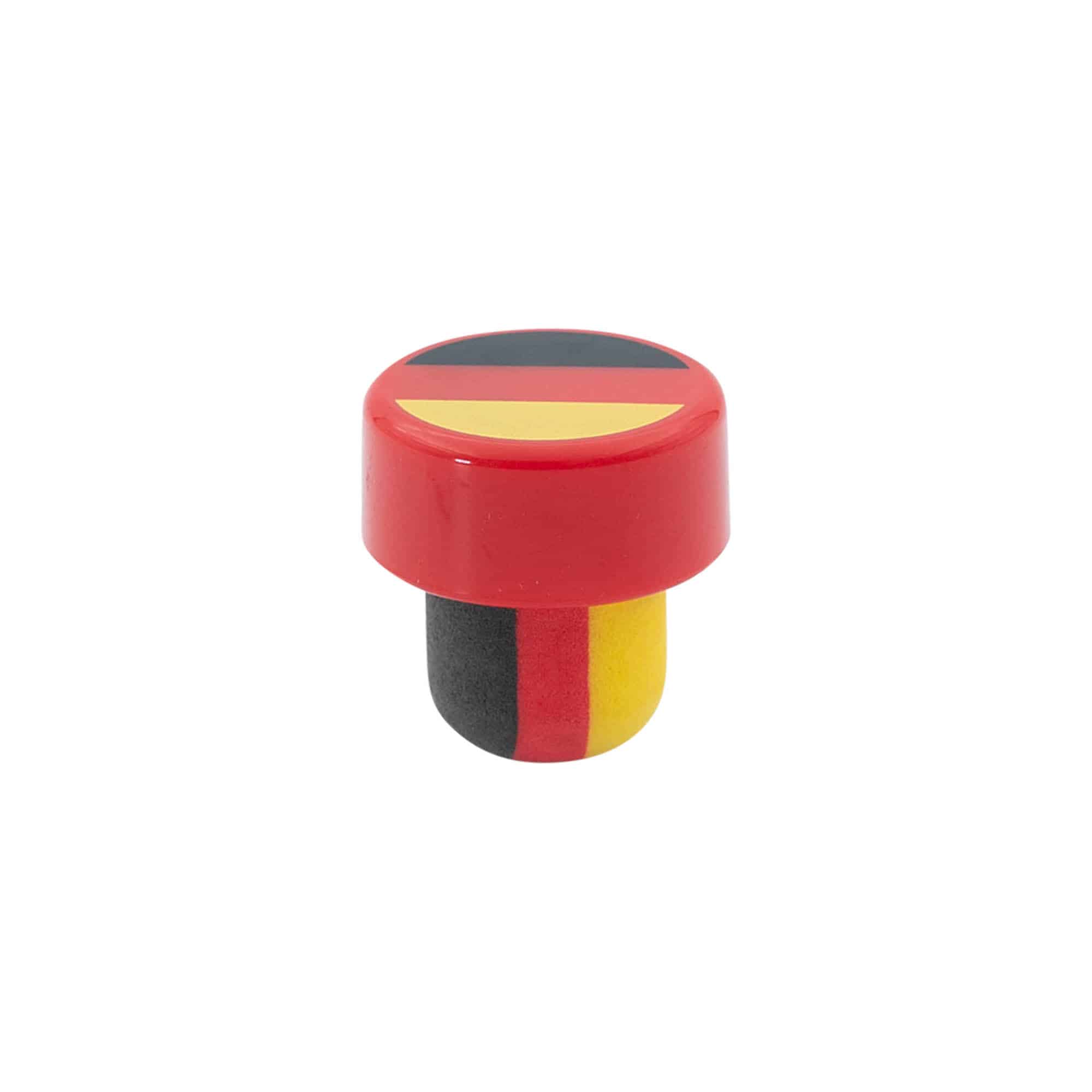 Korek s úchytem 19 mm 'Německo', plast, barevný, pro ústí: korek