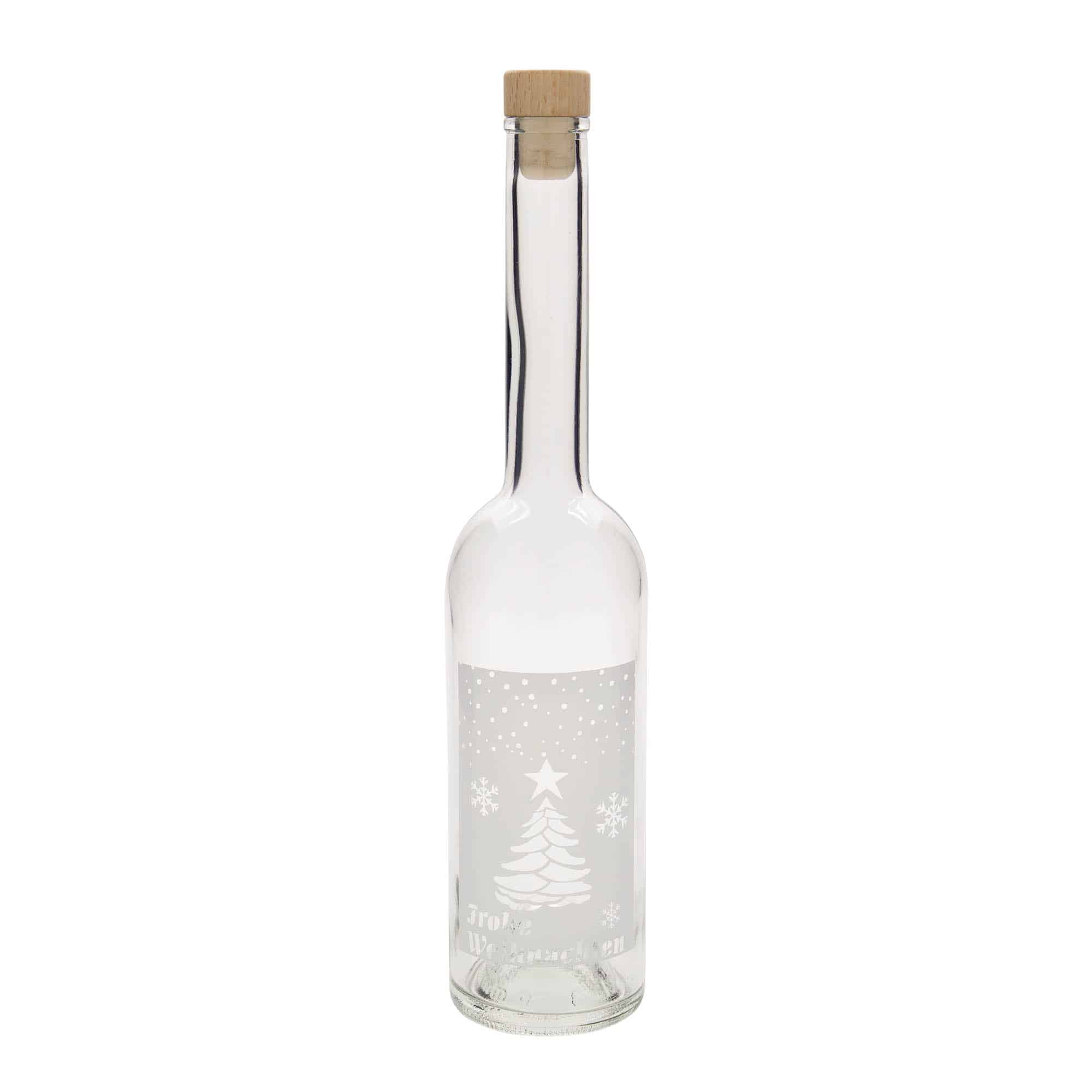 Skleněná lahev 500 ml 'Opera', motiv: Bíké Vánoce, uzávěr: korek