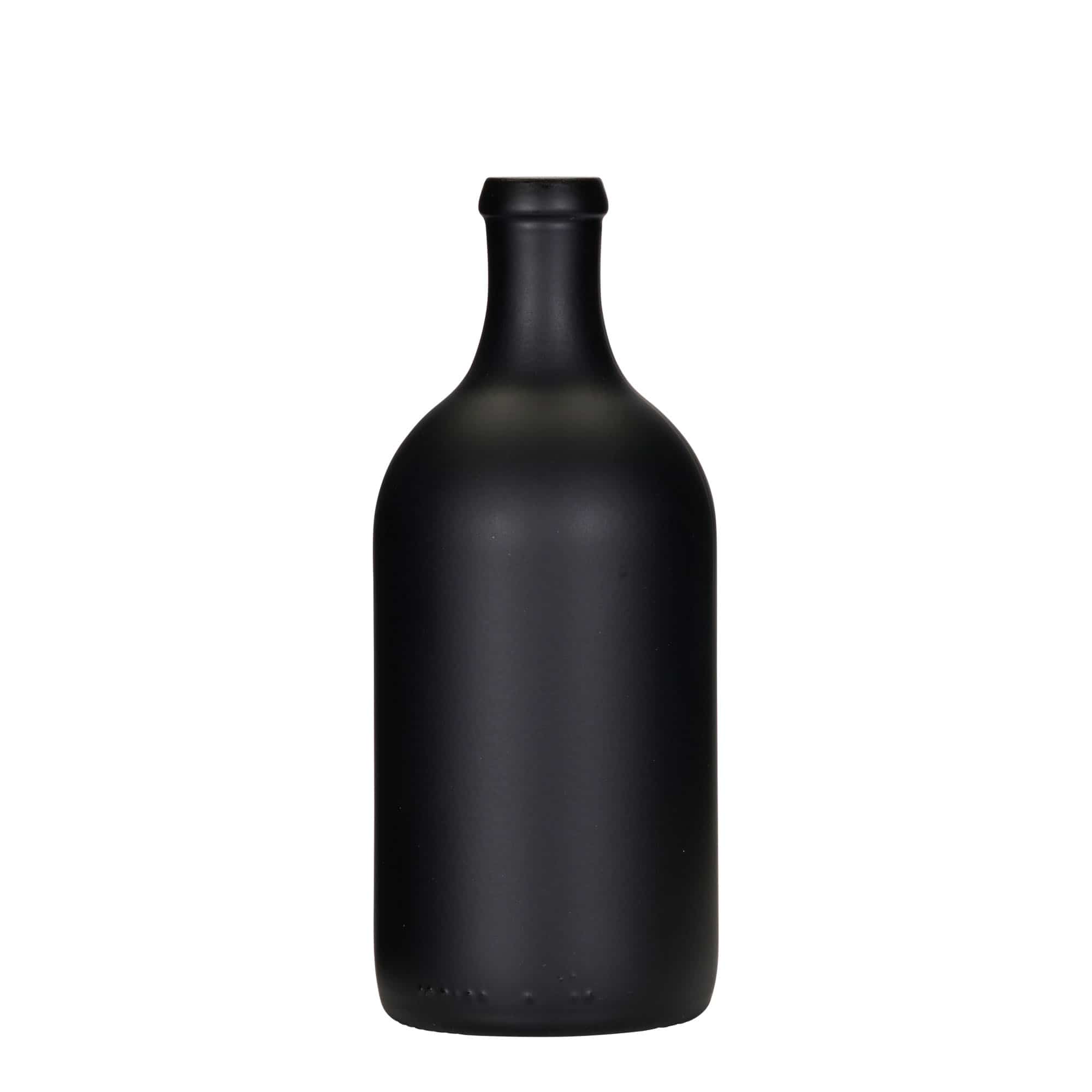 Skleněná lahev 500 ml 'Ginevra Leggera', černá, uzávěr: korek Skleněná lahev 500 ml 'Ginevra Leggera', černá, uzávěr: korek