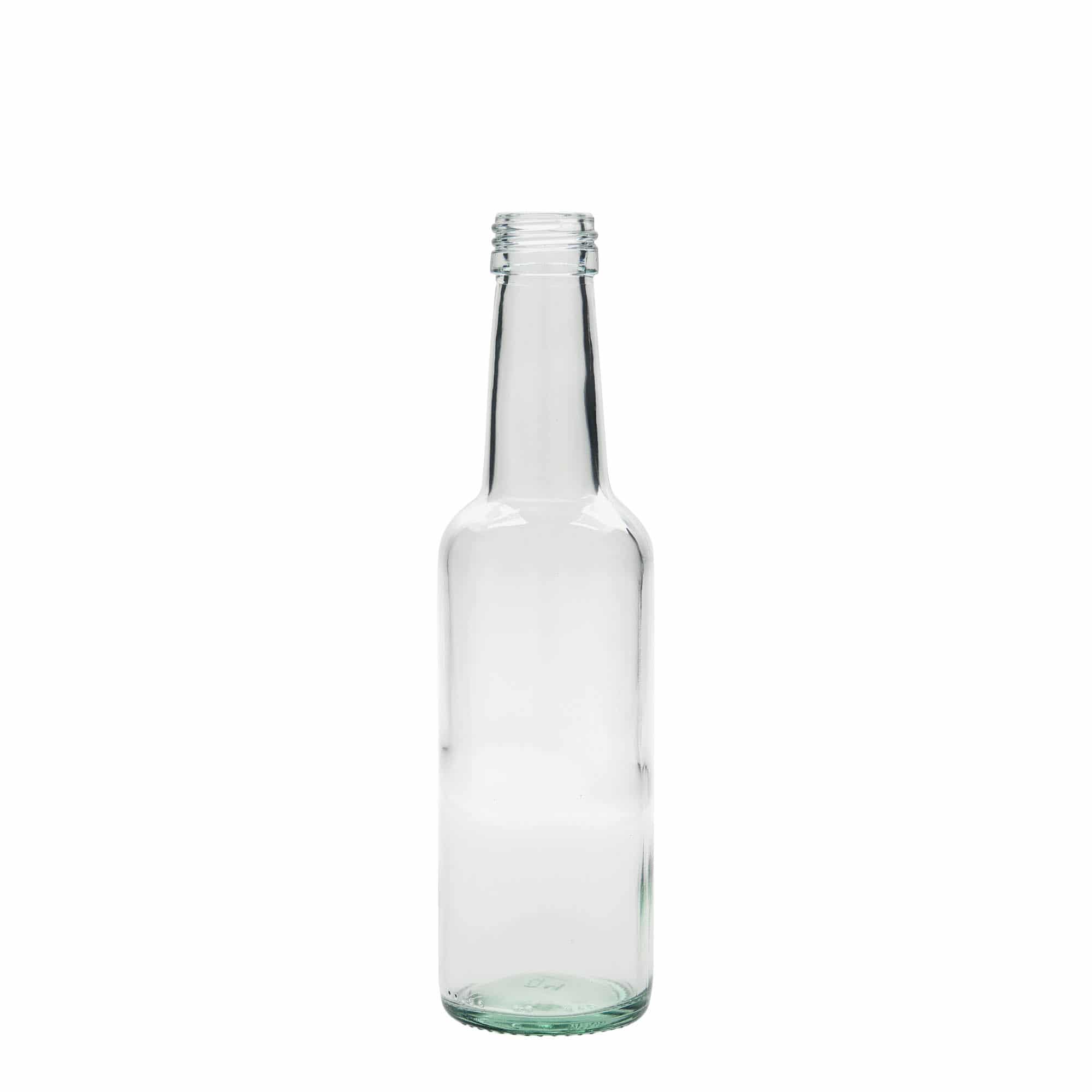 250 ml skleněná láhev s přímým hrdlem, otvor: PP 28