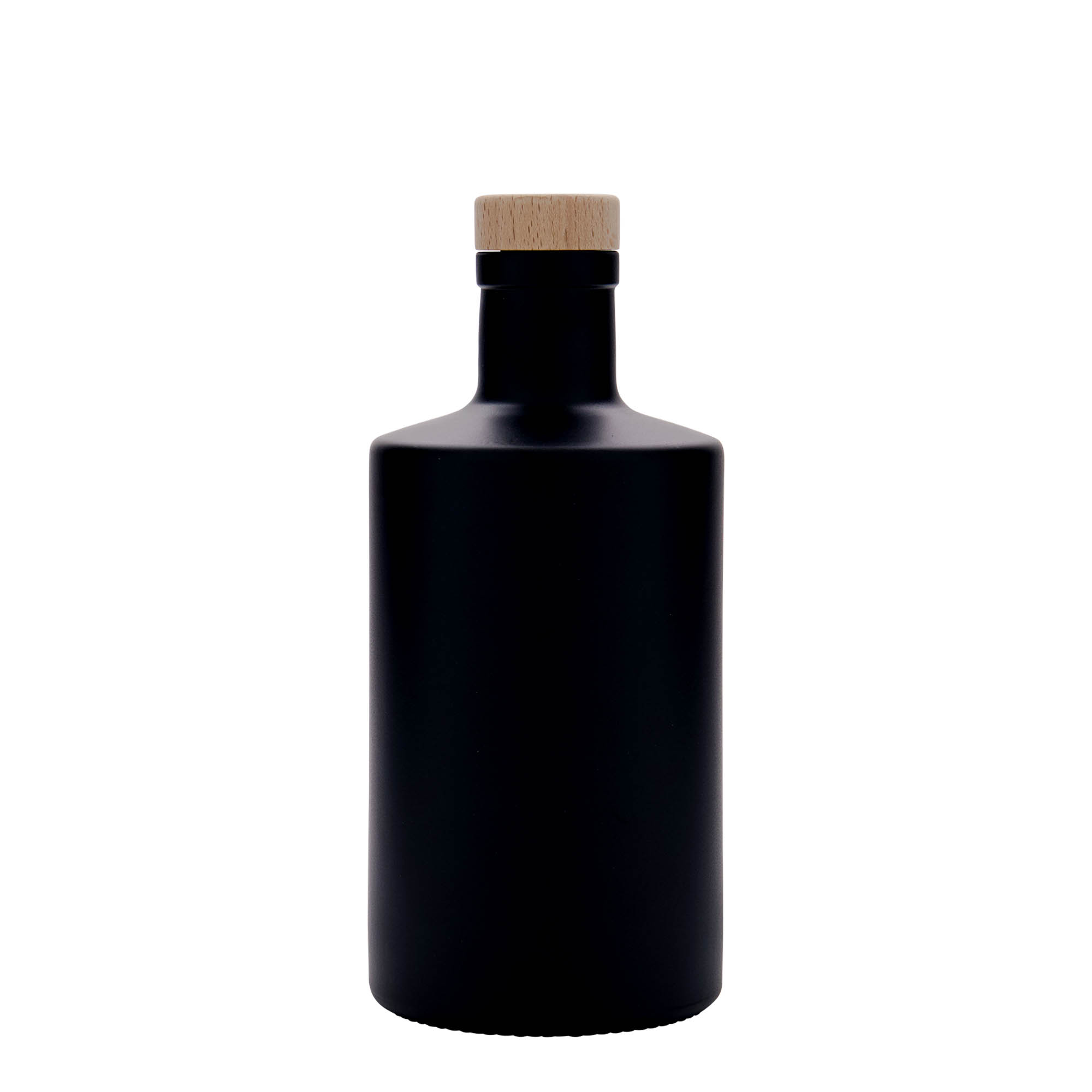 500 ml skleněná láhev 'Caroline', černá, hrdlo: korek