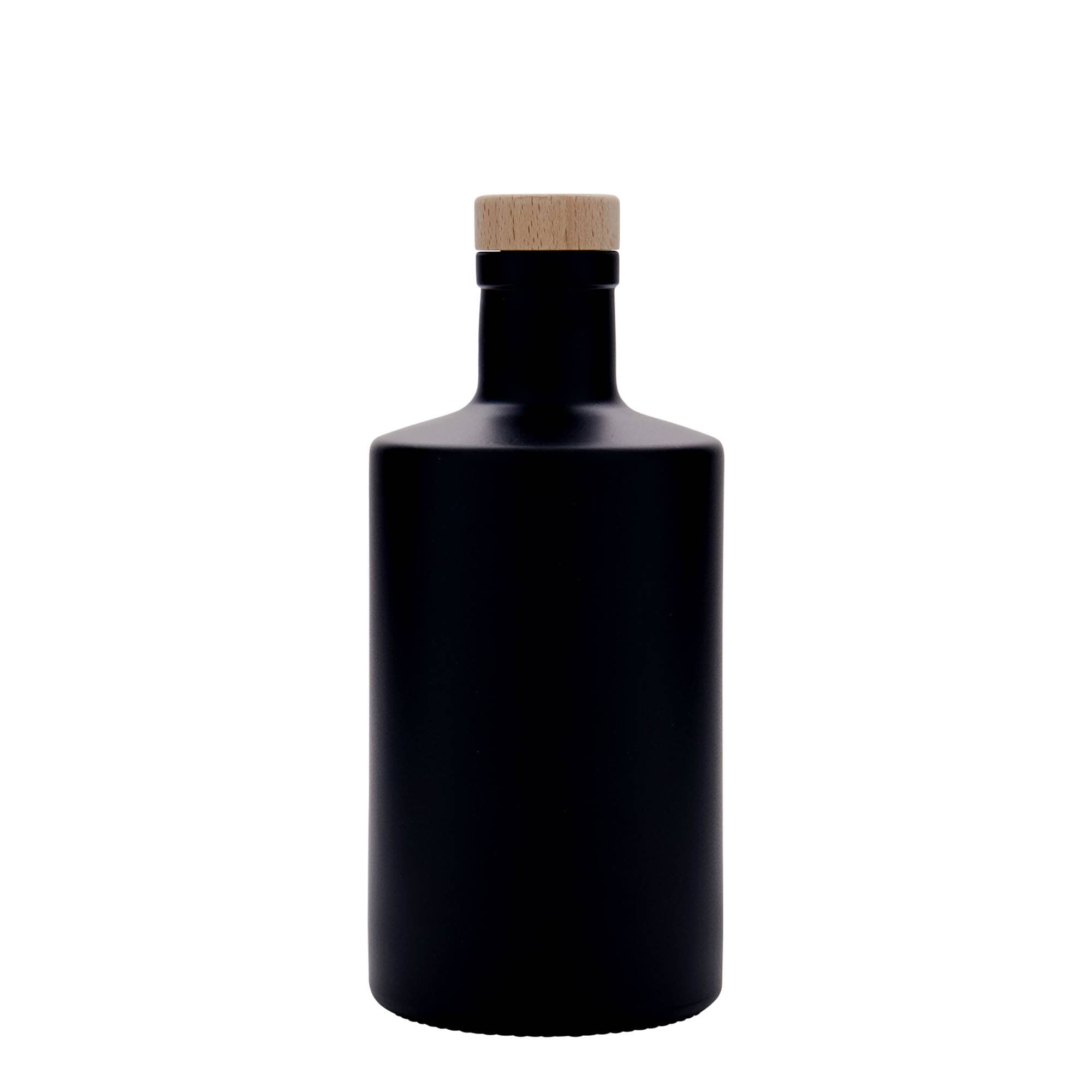 500 ml skleněná láhev 'Caroline', černá, hrdlo: korek