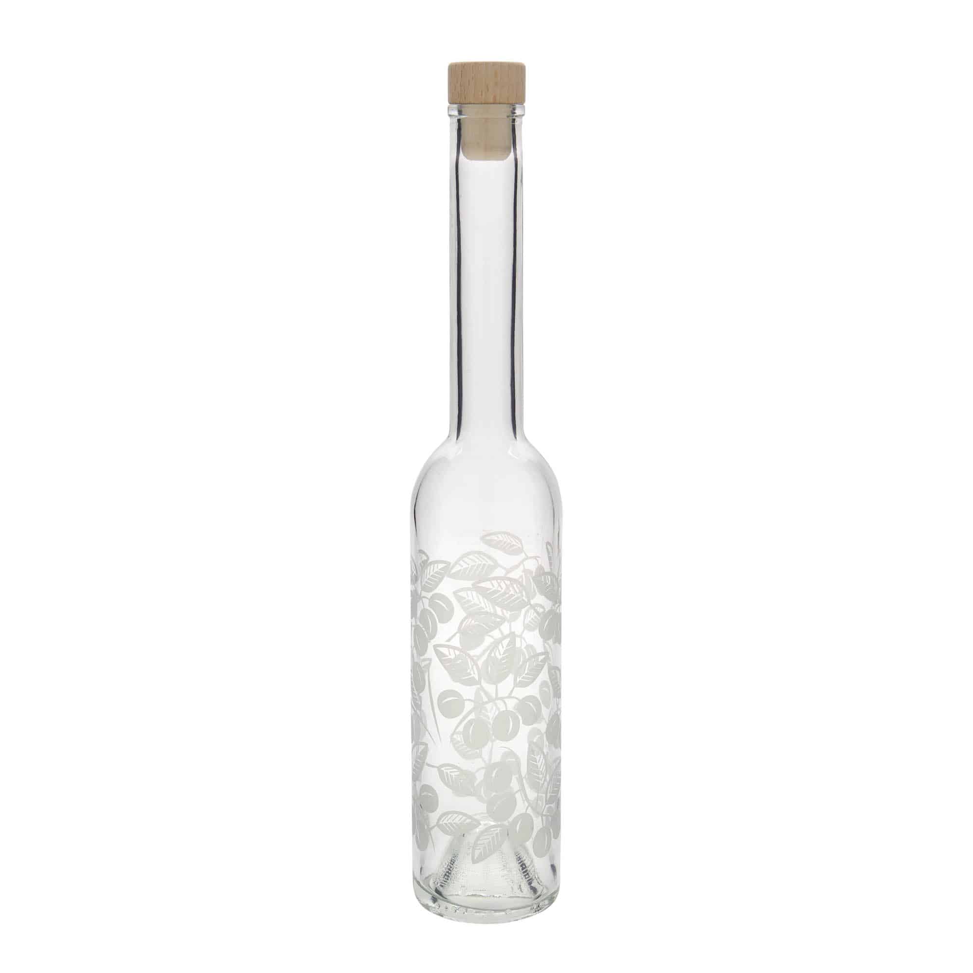 Skleněná lahev 350 ml 'Opera', motiv: Mirabelky, uzávěr: korek