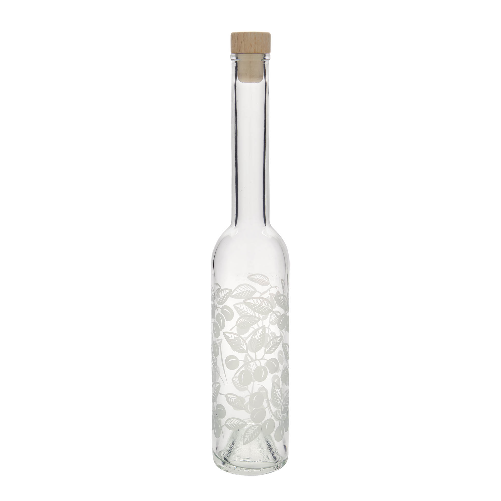 350 ml skleněná láhev 'Opera', motiv: mirabelky, hrdlo: korek 350 ml skleněná láhev 'Opera', motiv: mirabelky, hrdlo: korek