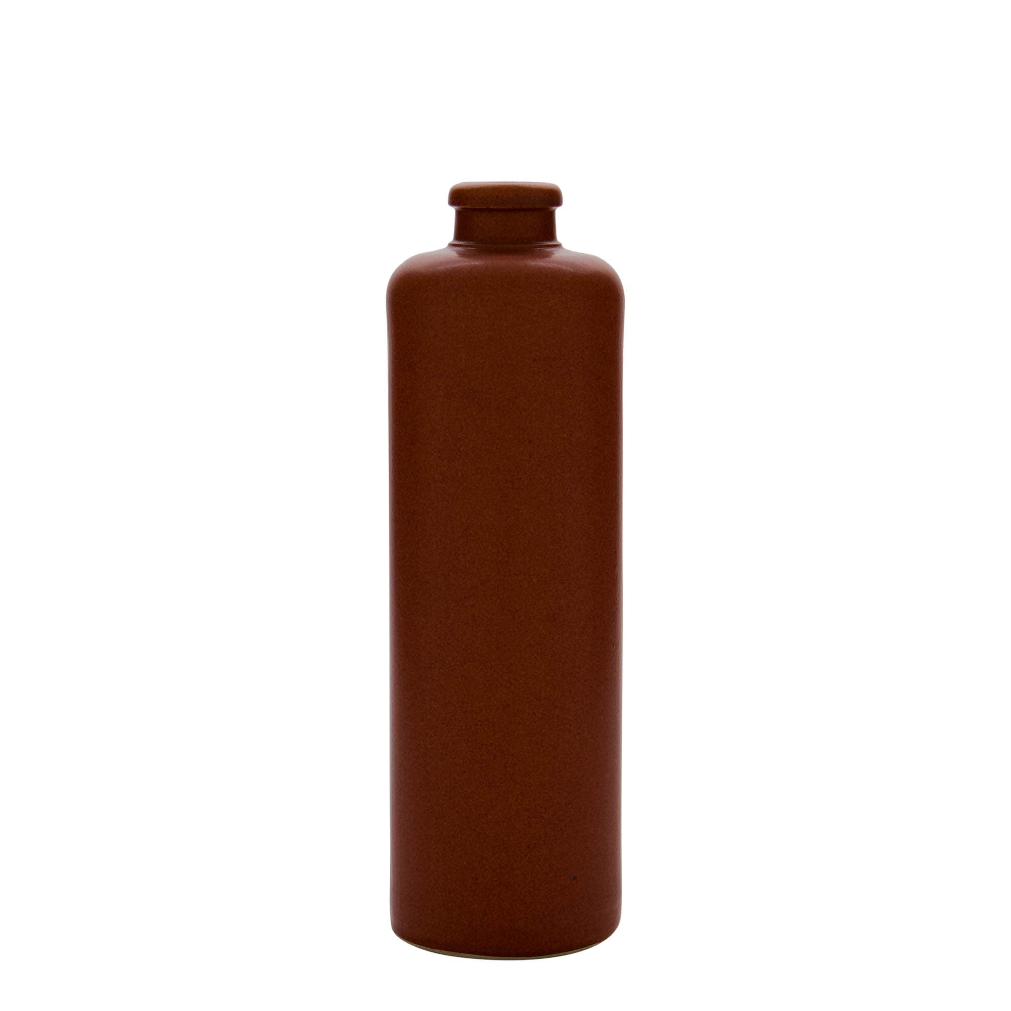 500 ml hliněný džbán, kamenina, červeno-hnědý, hrdlo: korek