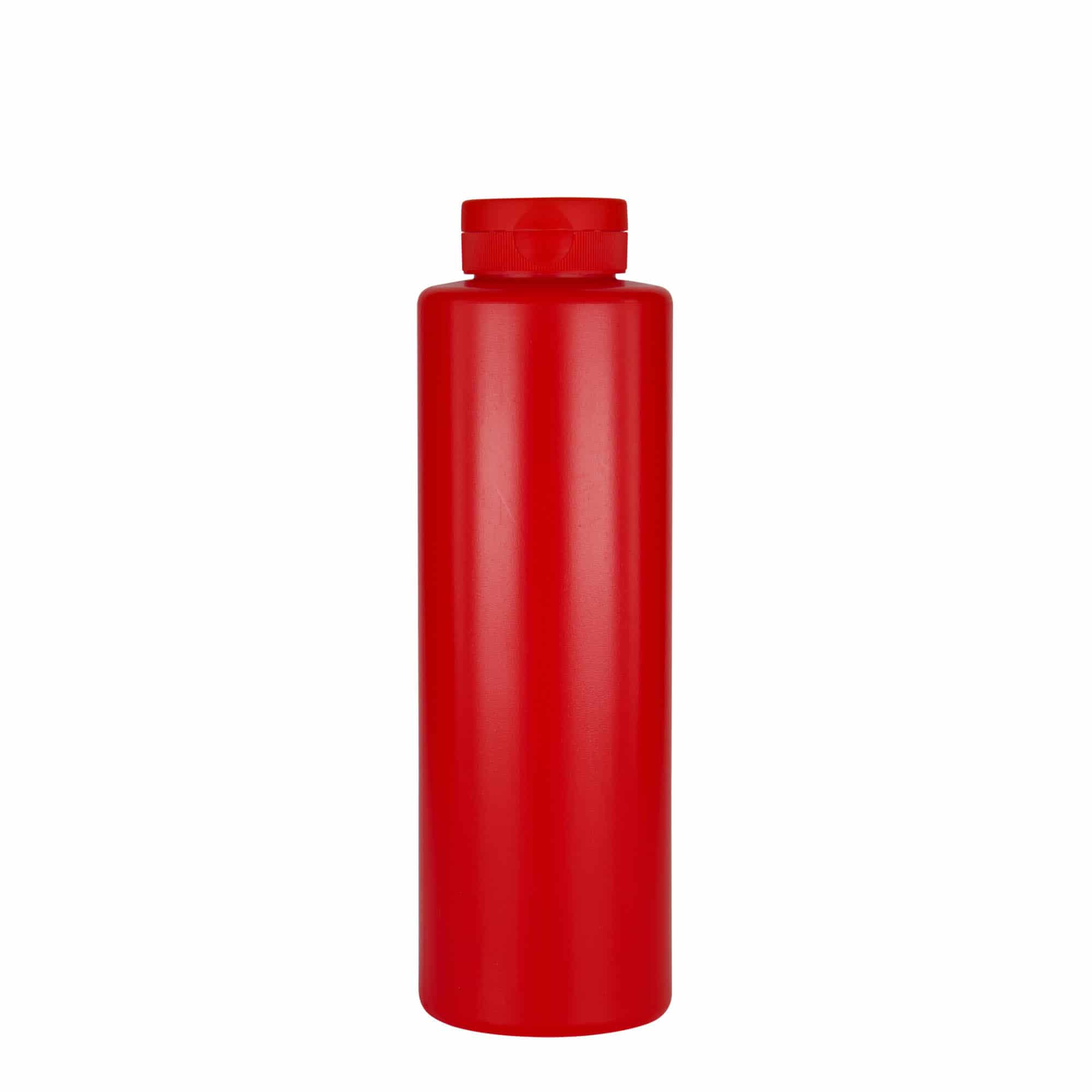 500 ml lahvička na omáčku, LDPE plast, červená, hrdlo: 38/400