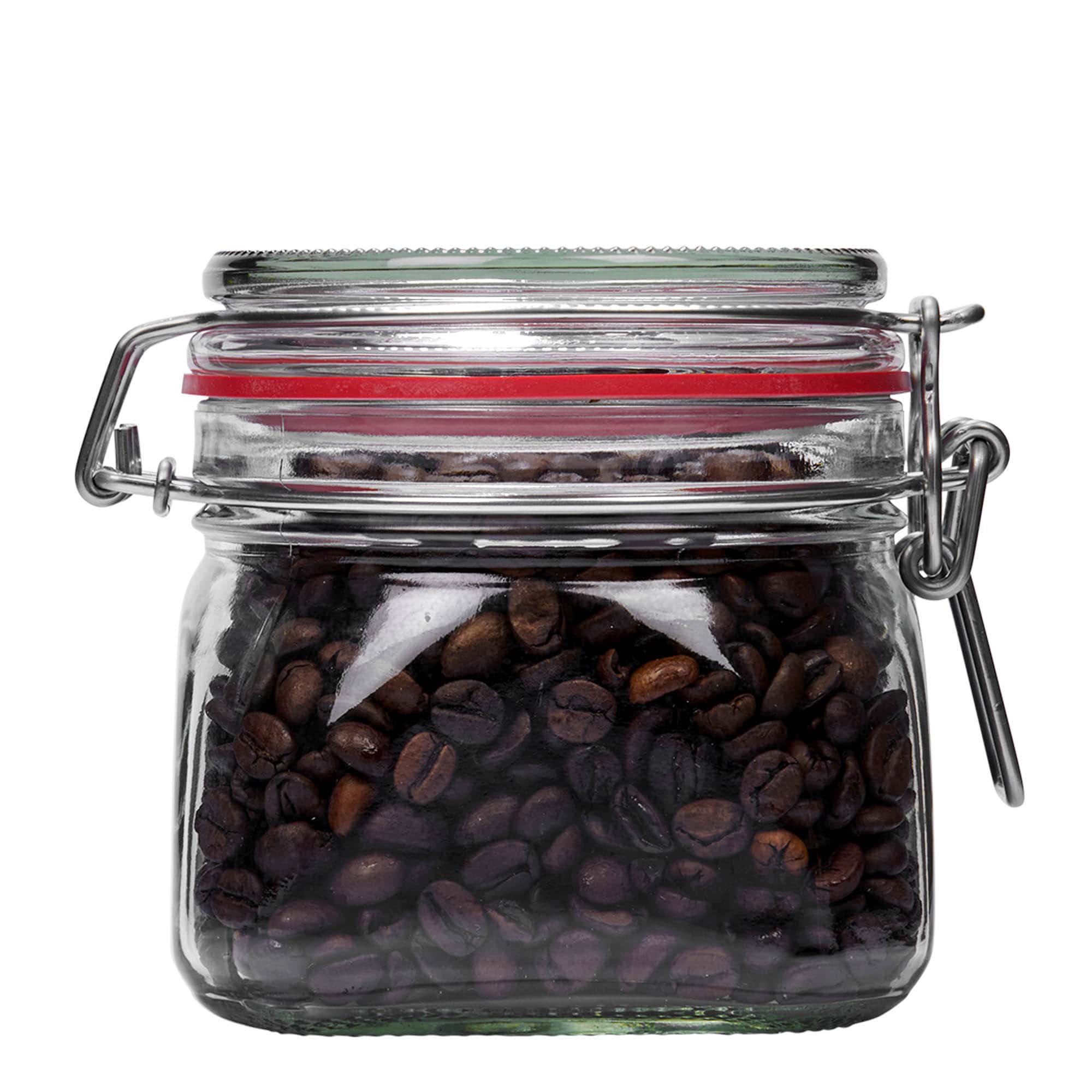 550 ml sklenice s drátěným uzávěrem, čtvercová, hrdlo: drátěný uzávěr