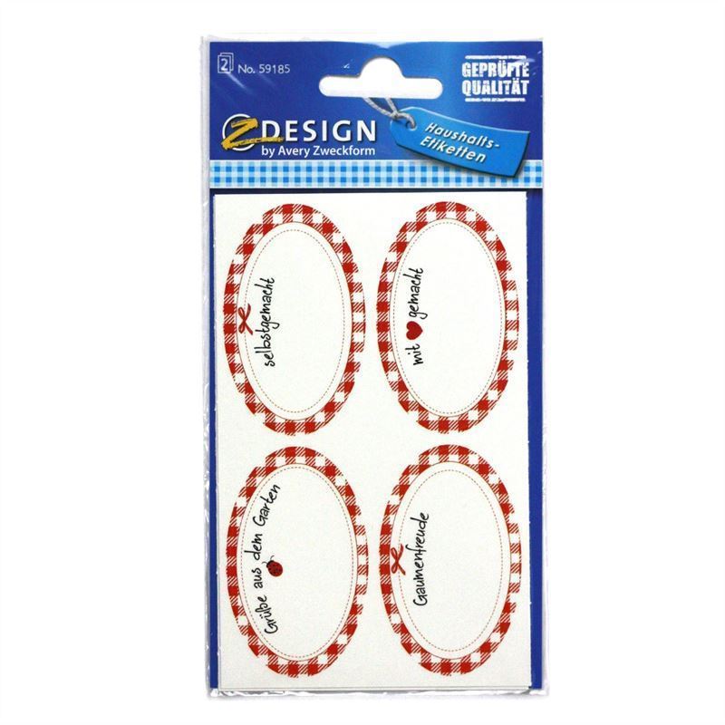 Zweckform etikety „Domácí výroba“, oválné, papír, vícebarevné