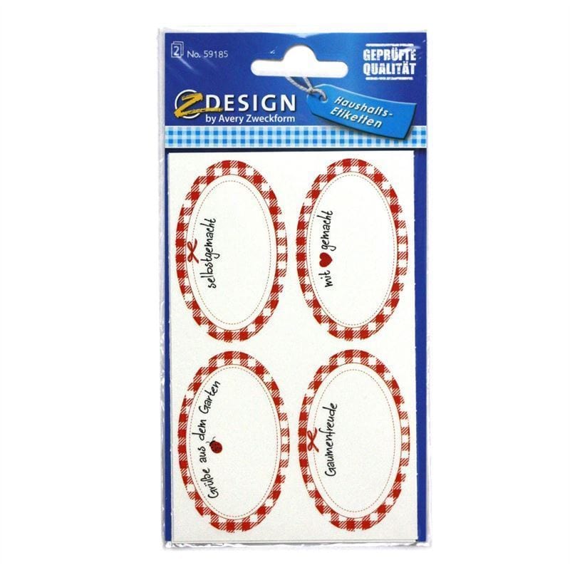 Zweckform etikety „Domácí výroba“, oválné, papír, vícebarevné