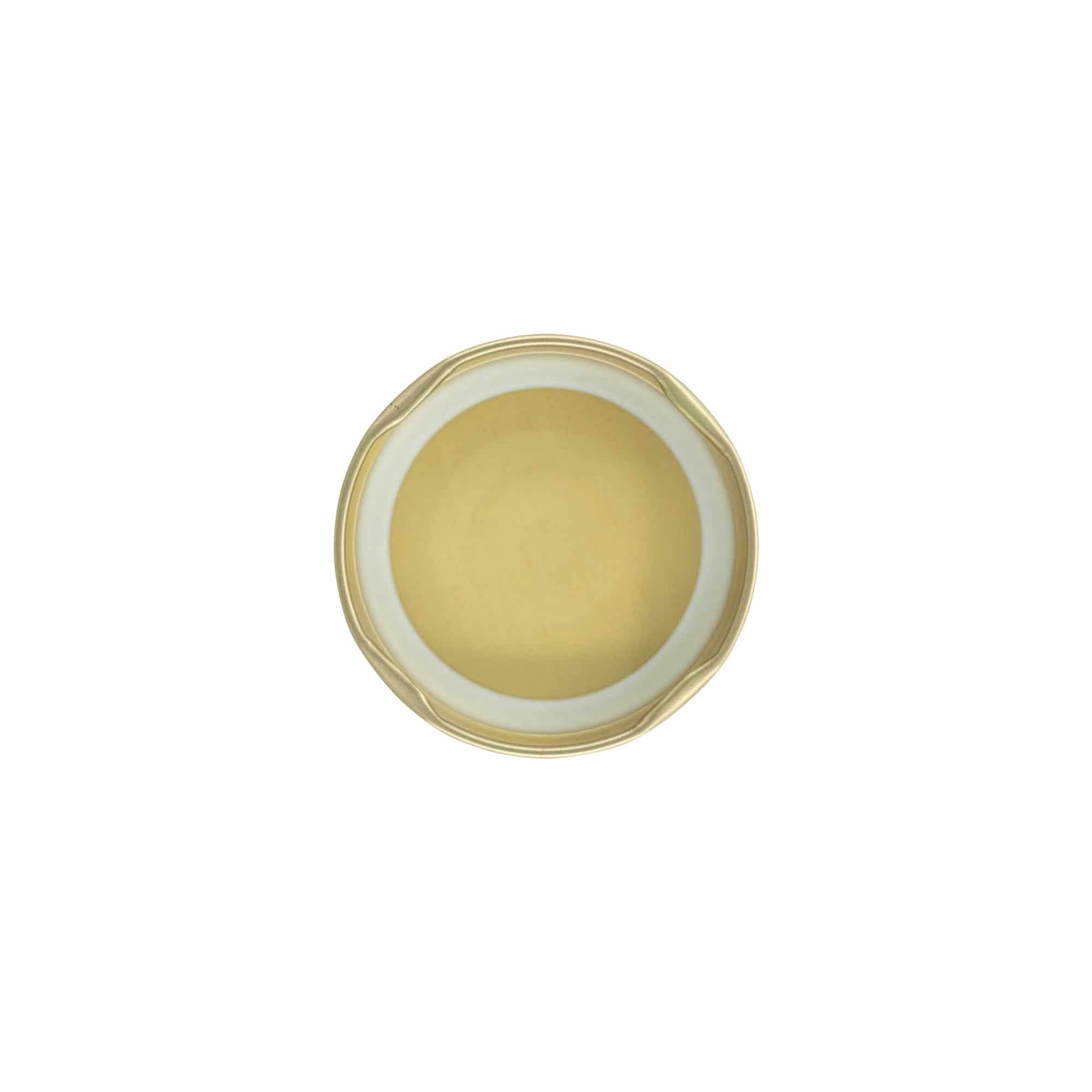 Twist-Off víčko, bílý plech, zlaté, pro hrdlo: TO 58 Twist-Off víčko, bílý plech, zlaté, pro hrdlo: TO 58