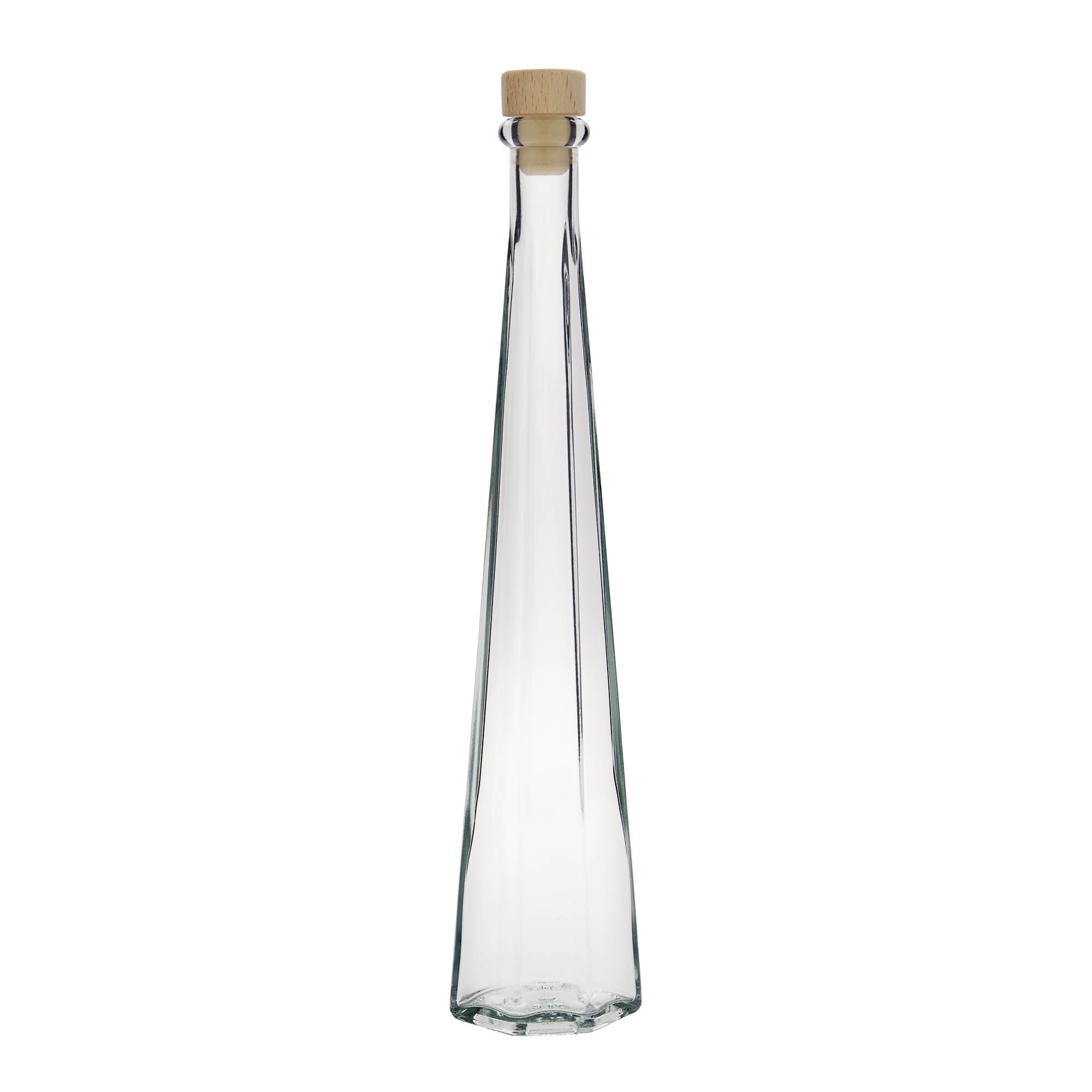 200 ml skleněná láhev 'Dama Sexta', šestihranná, hrdlo: korek