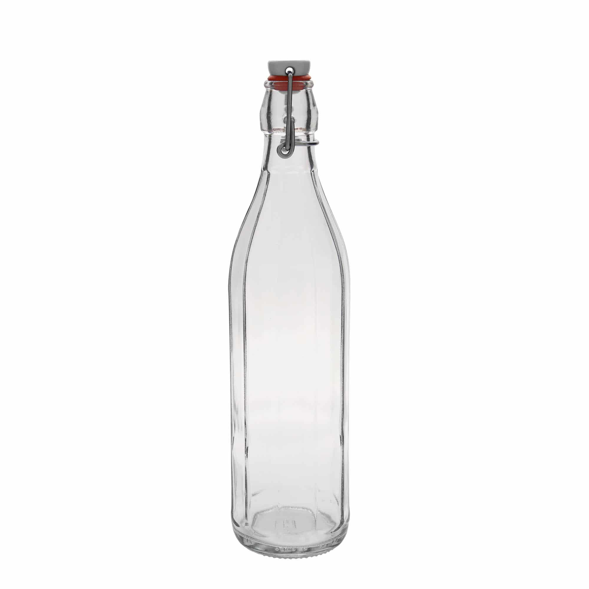Skleněná lahev 750 ml 'Bravo', desetiúhelníková, uzávěr: třmenový uzávěr