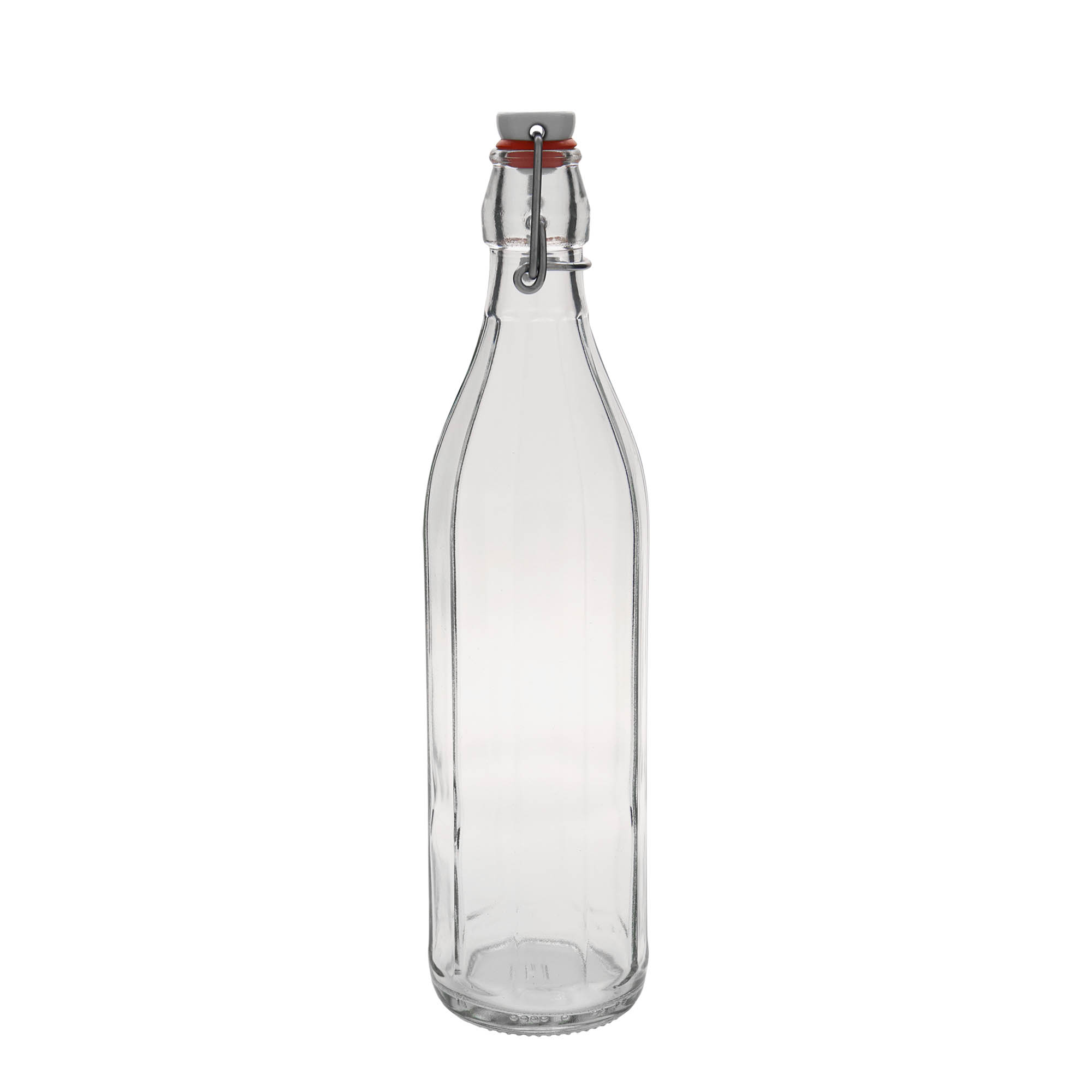 750 ml skleněná láhev 'Bravo', desetiboká, hrdlo: závěsný uzávěr 750 ml skleněná láhev 'Bravo', desetiboká, hrdlo: závěsný uzávěr