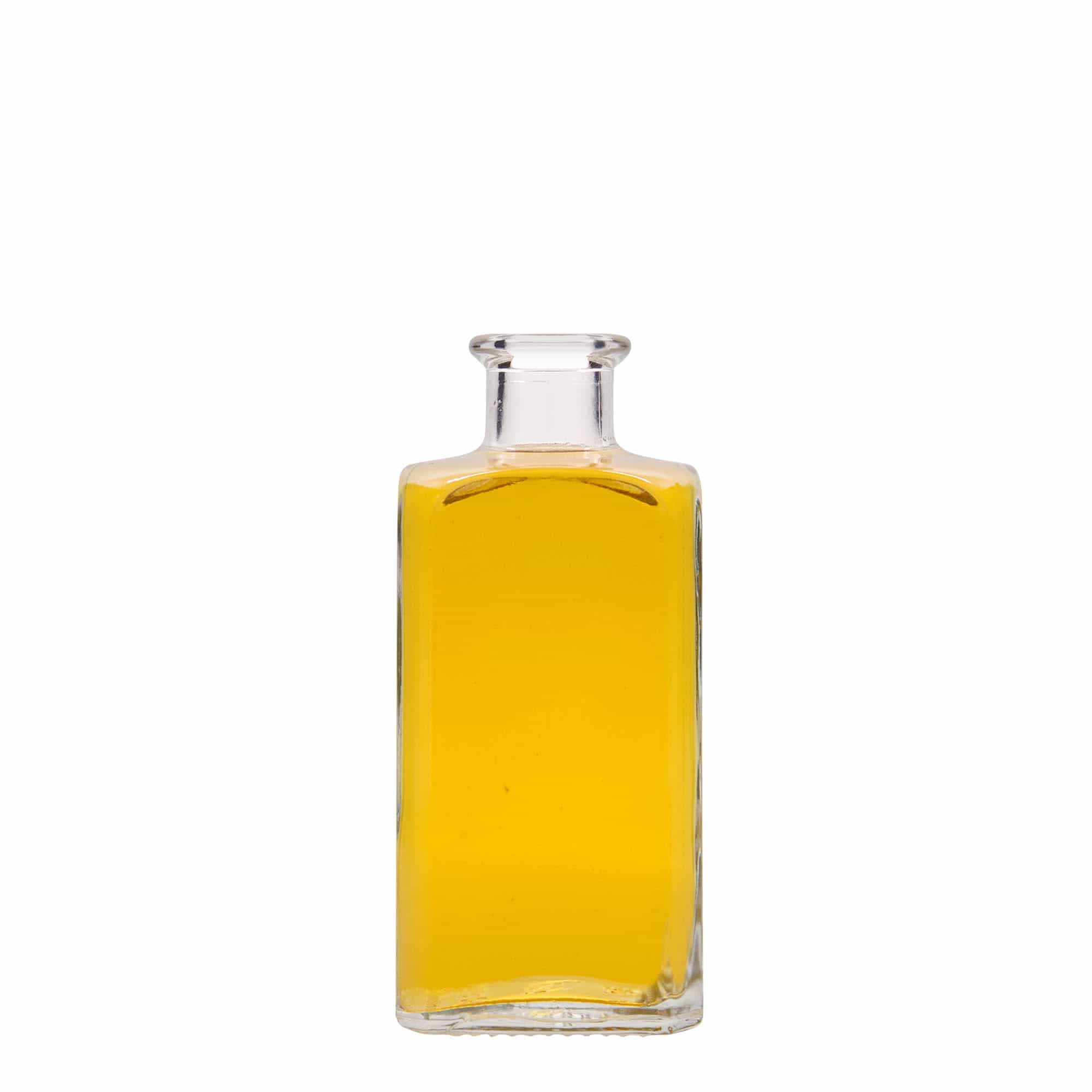Skleněná lahev 250 ml lékárenská Carré, hranatá, uzávěr: korek