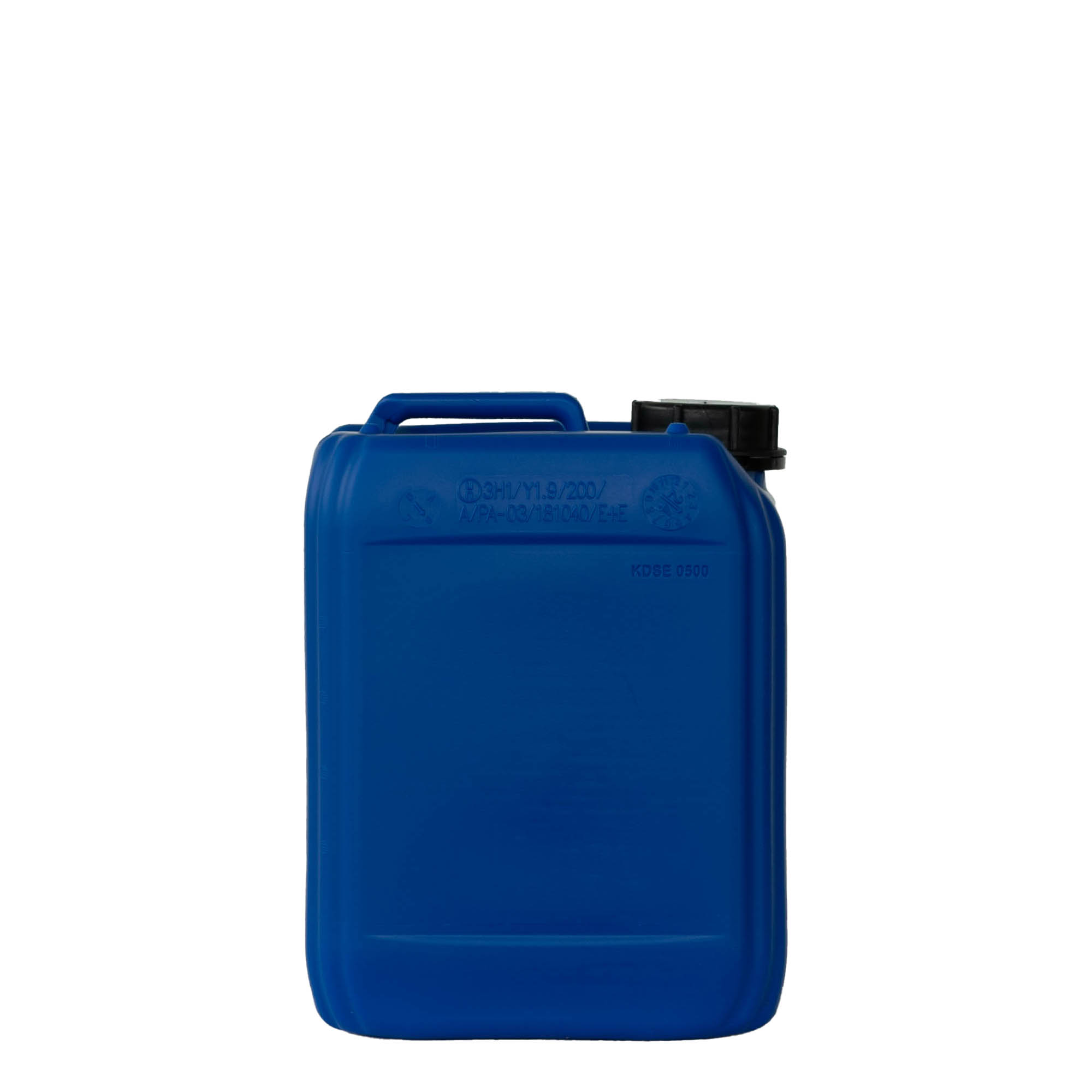 5 l kanystr, obdélníkový, HDPE plast, modrý, hrdlo: ND 55