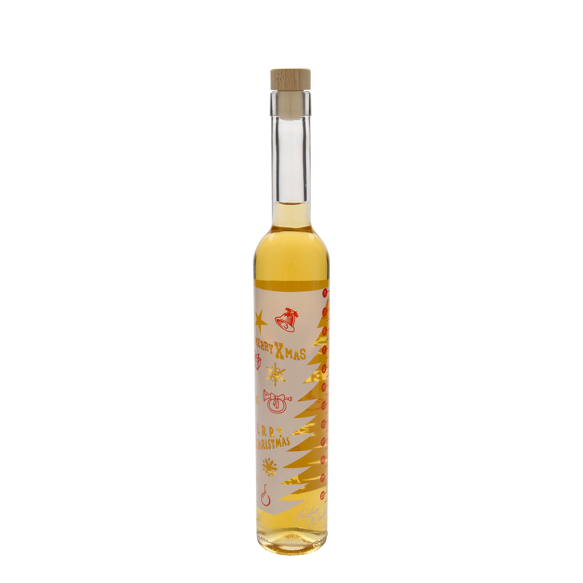 500 ml skleněná láhev Maximo potisk „Adventní kalendář“, hrdlo: korek 500 ml skleněná láhev Maximo potisk „Adventní kalendář“, hrdlo: korek