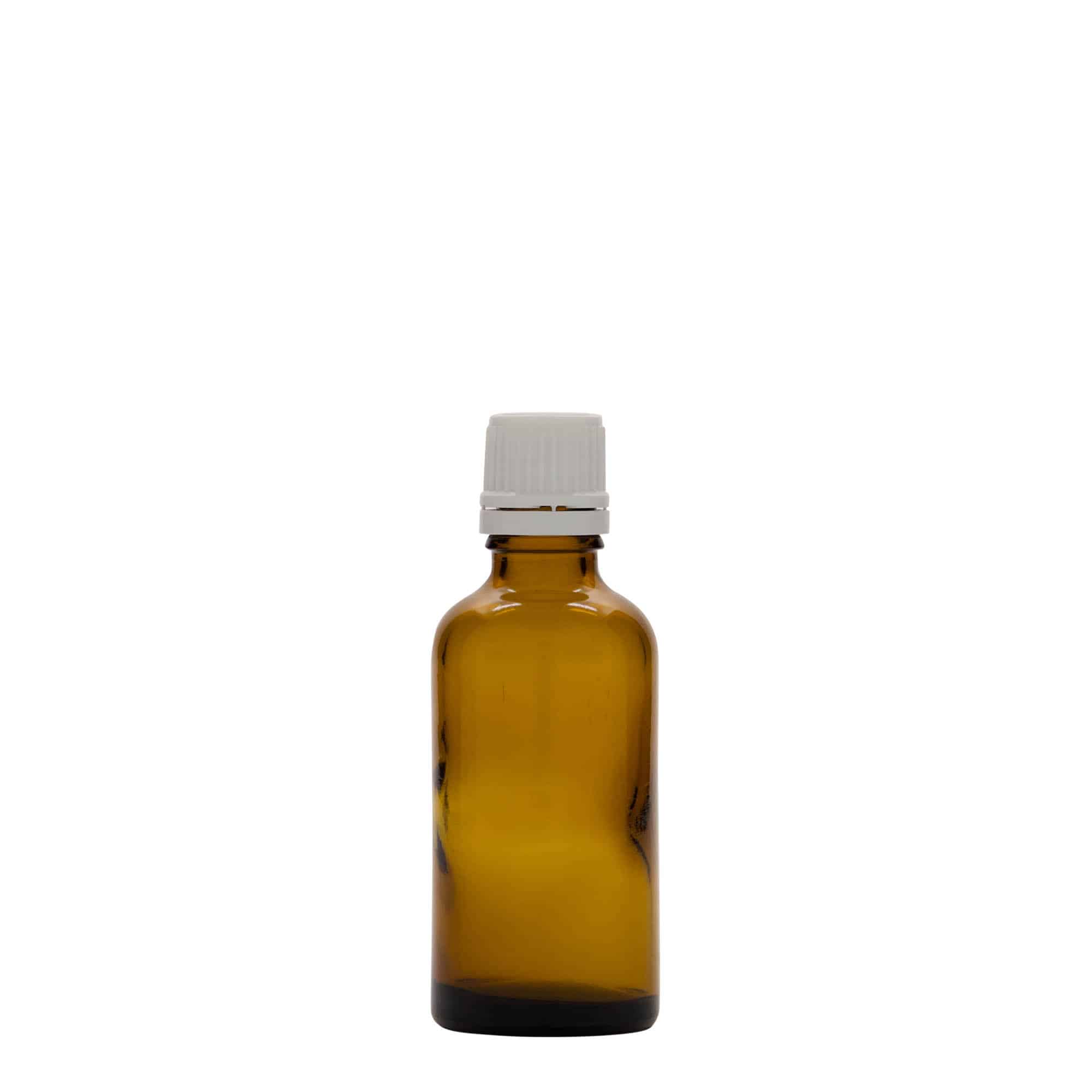Lékovka 50 ml, sklo, hnědá, ústí: DIN 18
