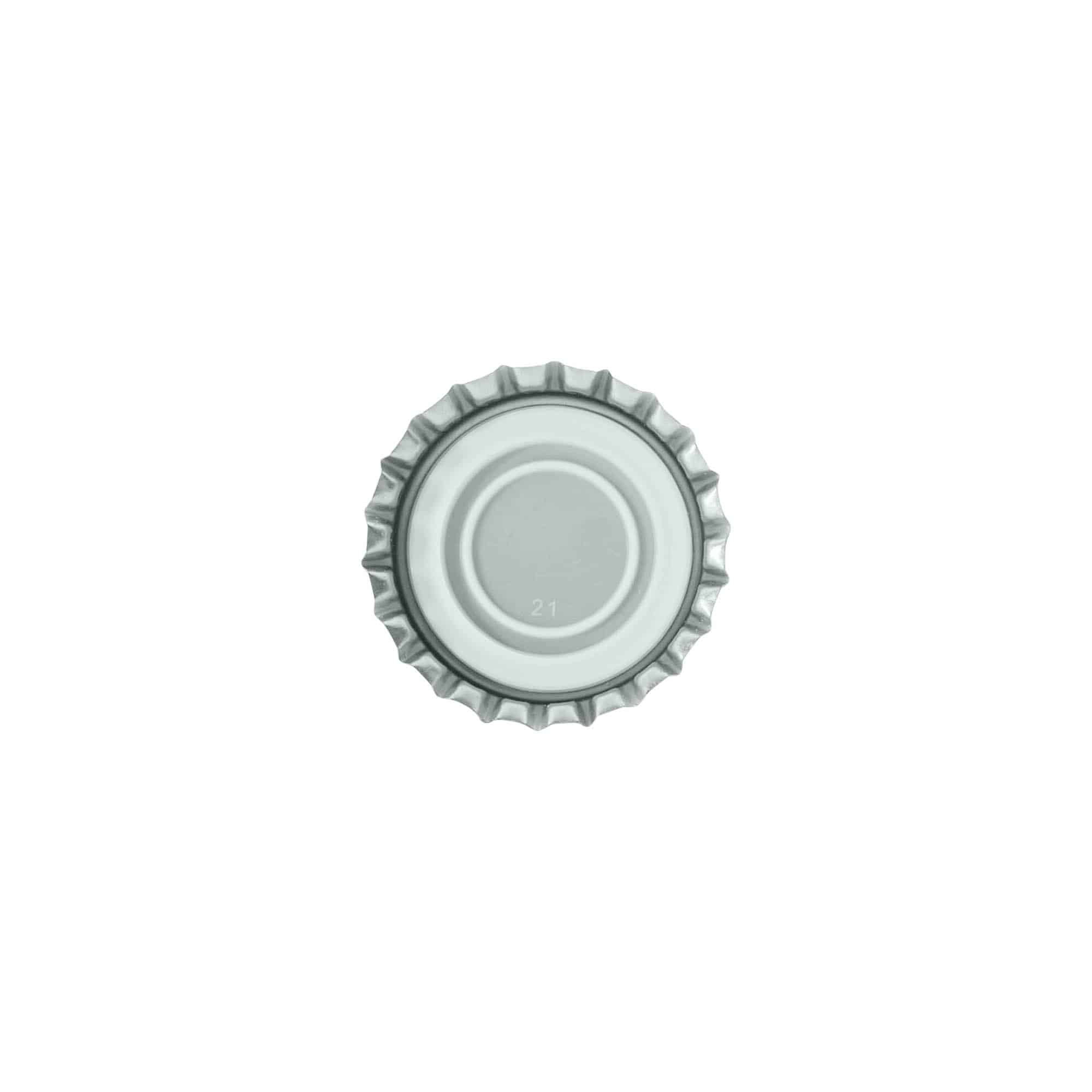 Korunkové uzávěry 29 mm, kov, stříbrné
