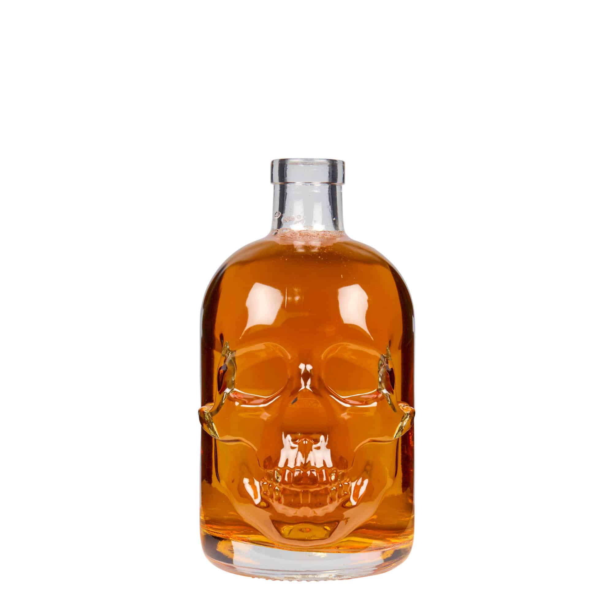 Skleněná lahev 500 ml 'Lebka', uzávěr: korek