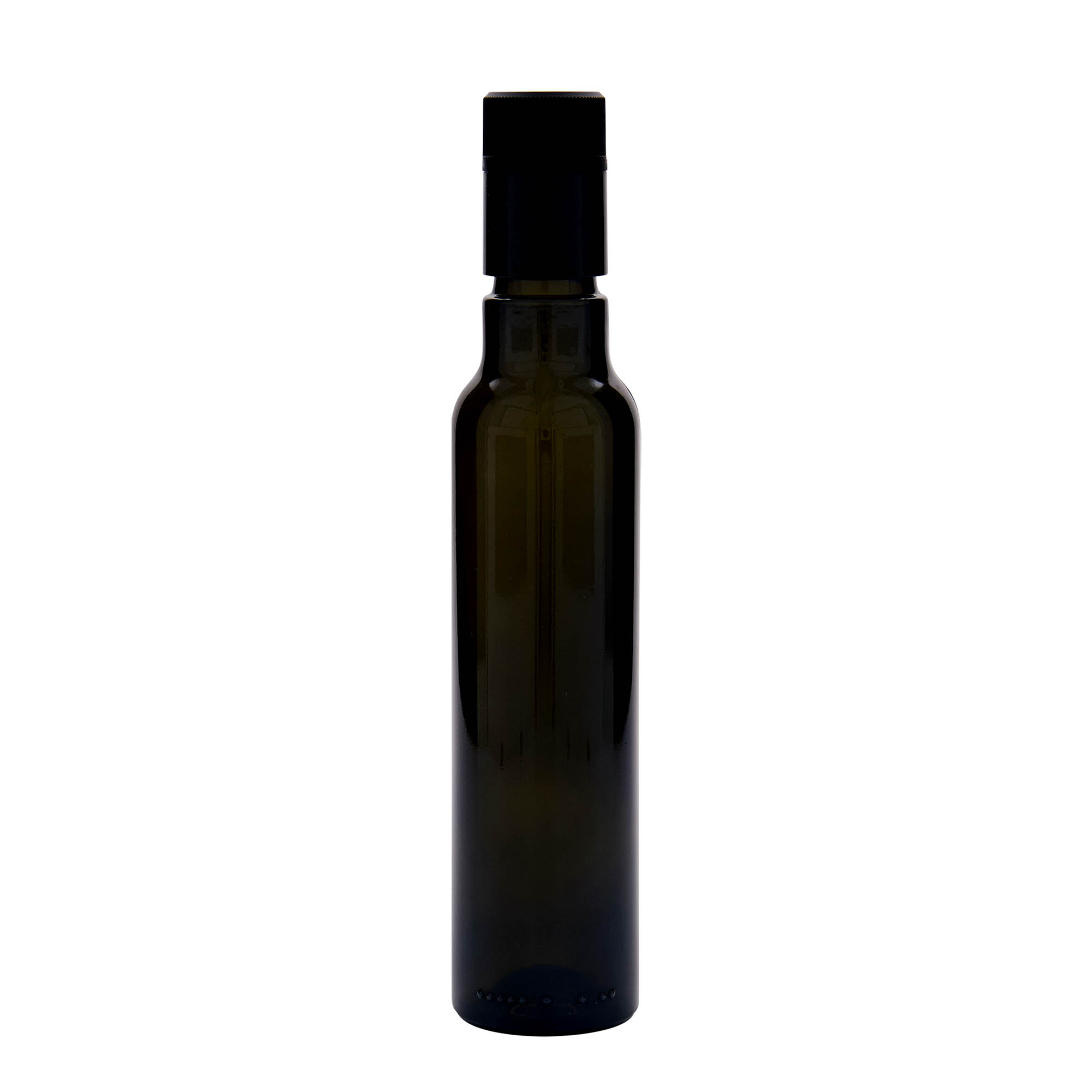 250 ml láhev na ocet/olej 'Willy New', sklo, antik zelená, hrdlo: DOP