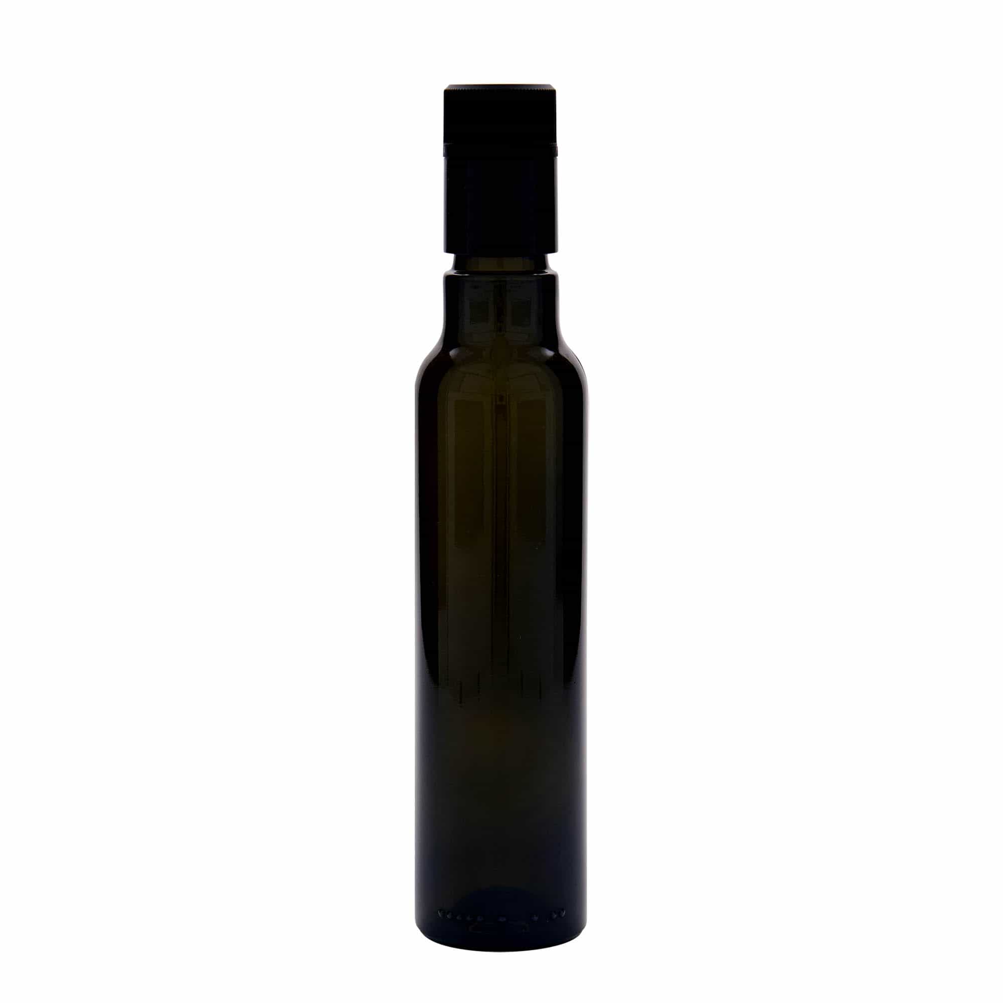 250 ml láhev na ocet/olej 'Willy New', sklo, antik zelená, hrdlo: DOP