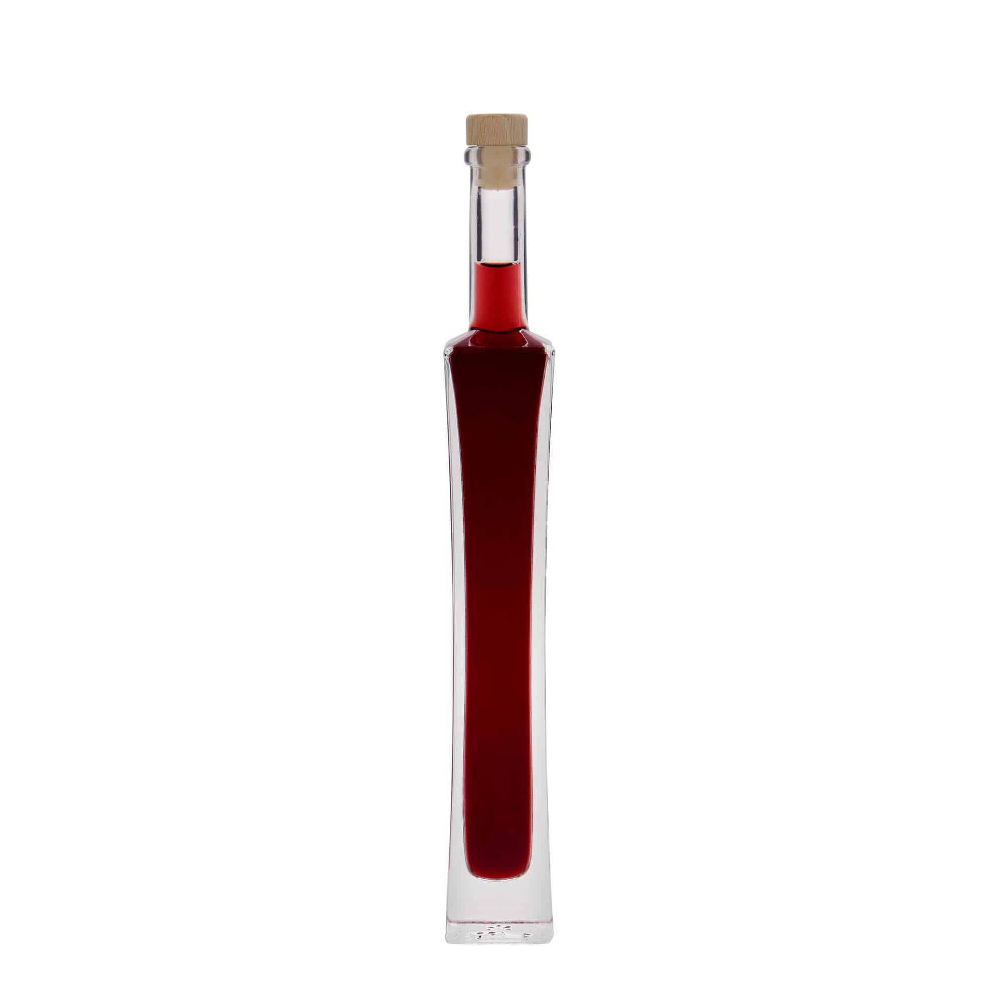 Skleněná lahev 100 ml 'Koko', čtvercová, uzávěr: korek