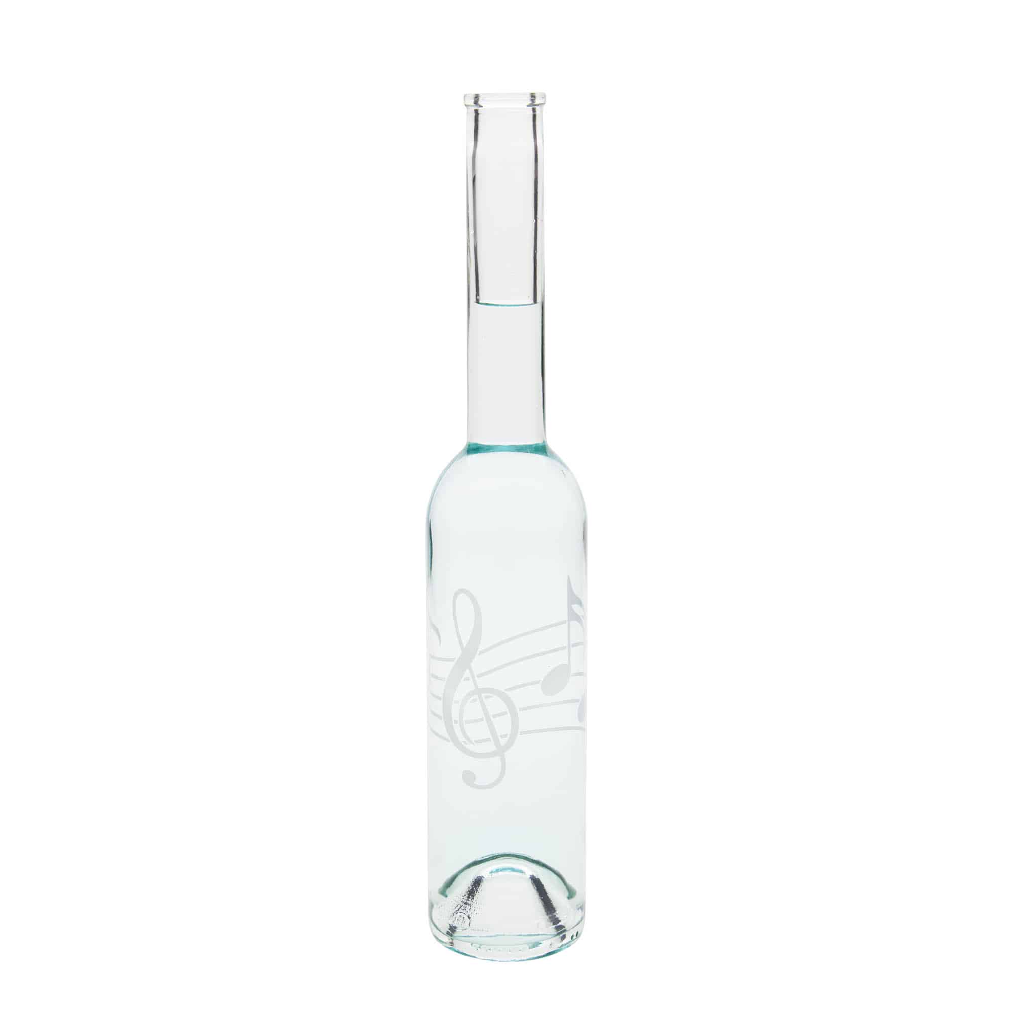350 ml skleněná láhev 'Opera', motiv: noty, hrdlo: korek