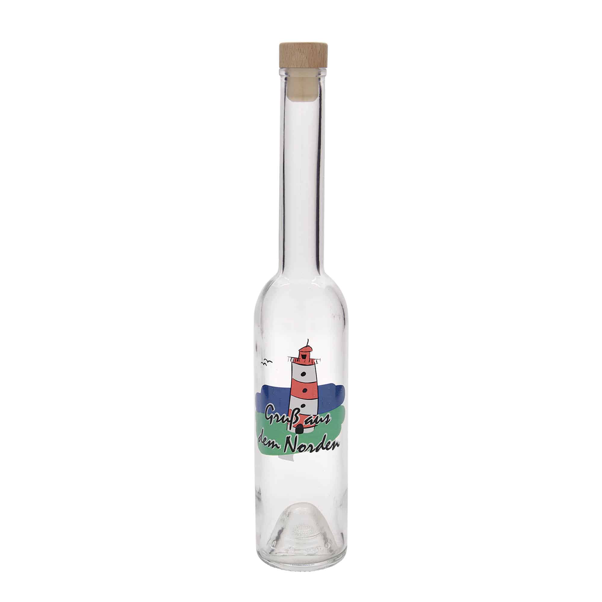 Skleněná lahev 350 ml 'Opera', motiv: Sever, uzávěr: korek