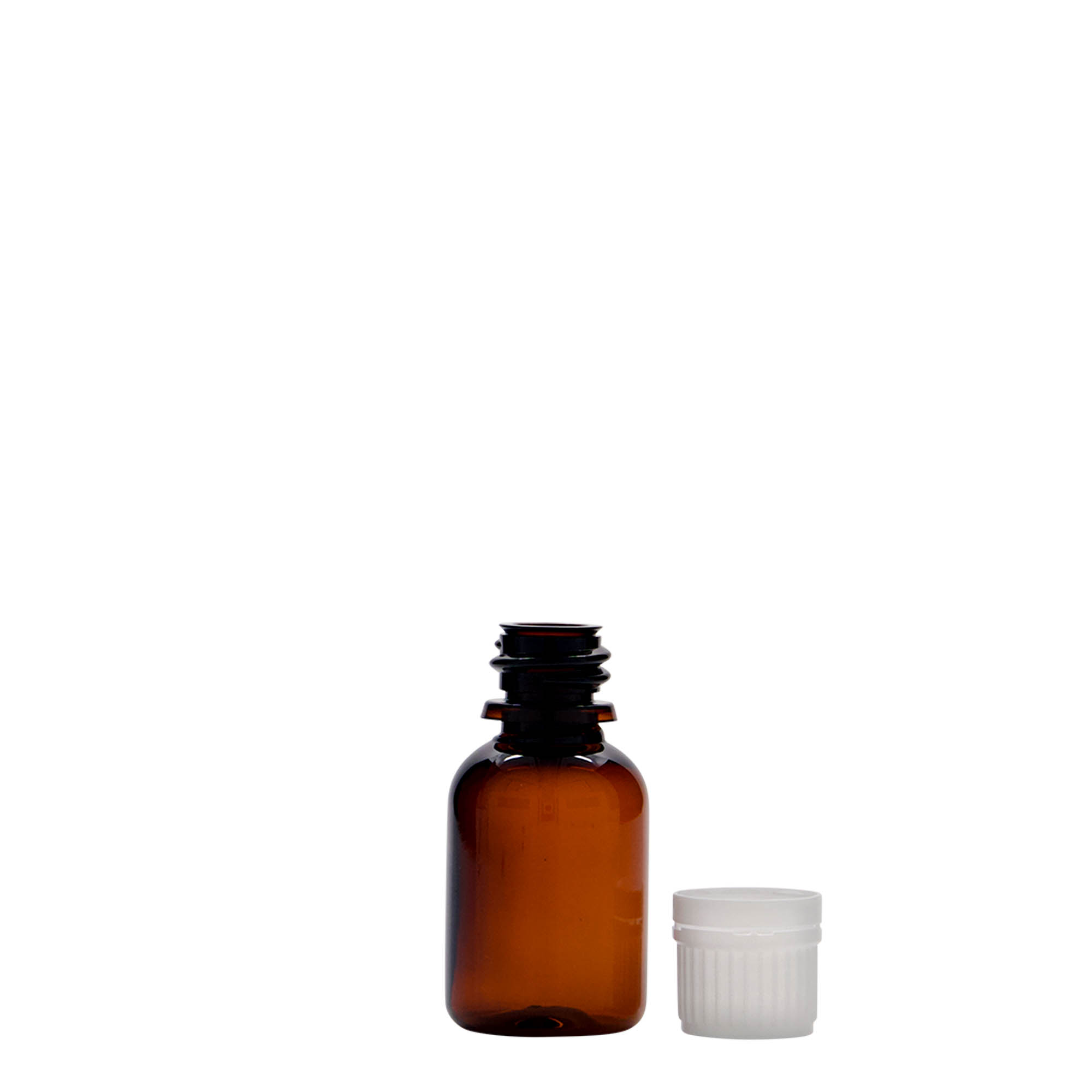 20 ml PET-lékovka 'Easy Living', hnědá, plast, hrdlo: DIN 18