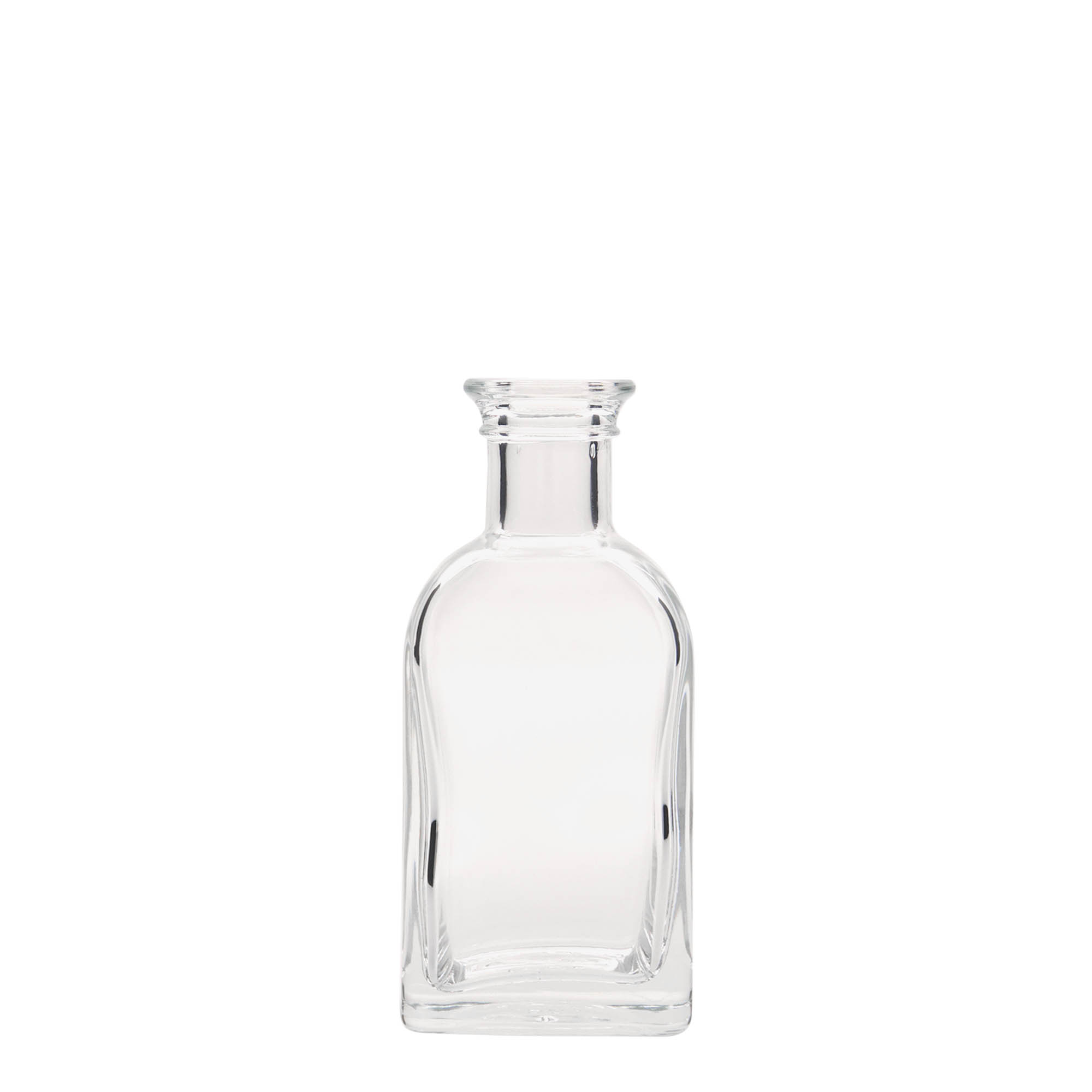 100 ml skleněná lahvička Apotheker Carré, čtvercová, hrdlo: korek