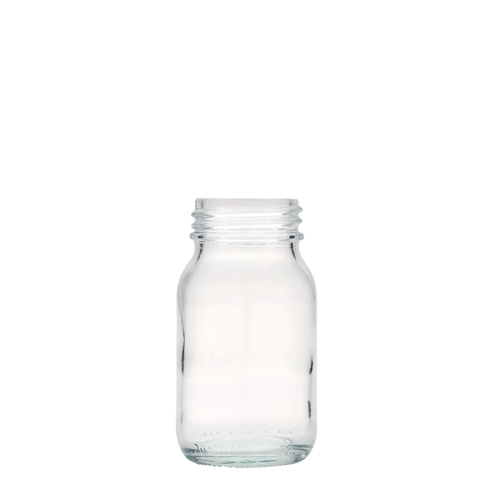 100 ml širokohrdlá sklenice, hrdlo: DIN 40