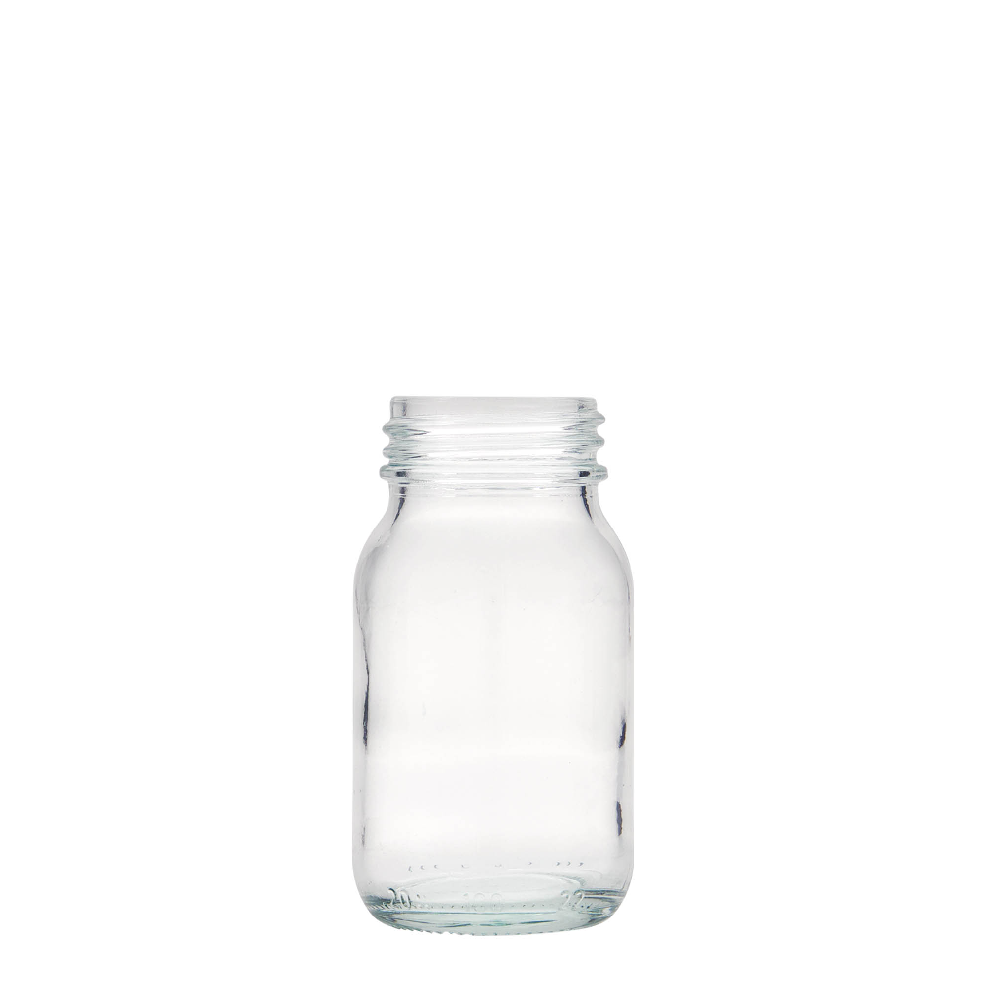 100 ml širokohrdlá sklenice, hrdlo: DIN 40