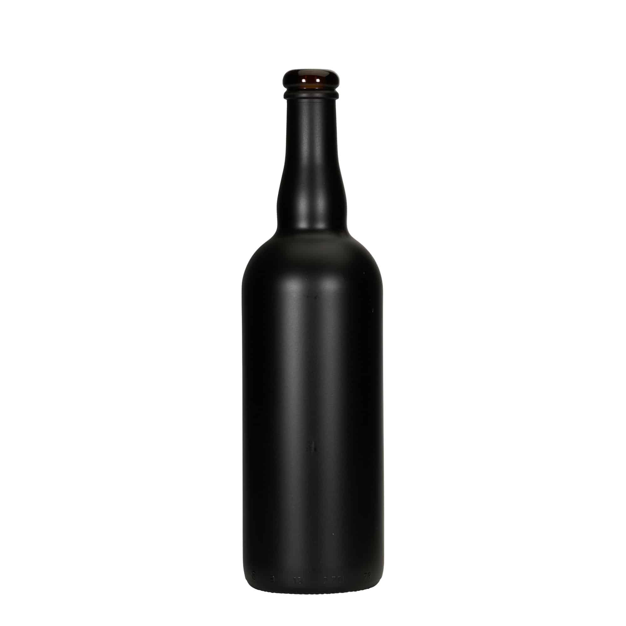750 ml pivní láhev Belgie, sklo, černá, hrdlo: korek 750 ml pivní láhev Belgie, sklo, černá, hrdlo: korek