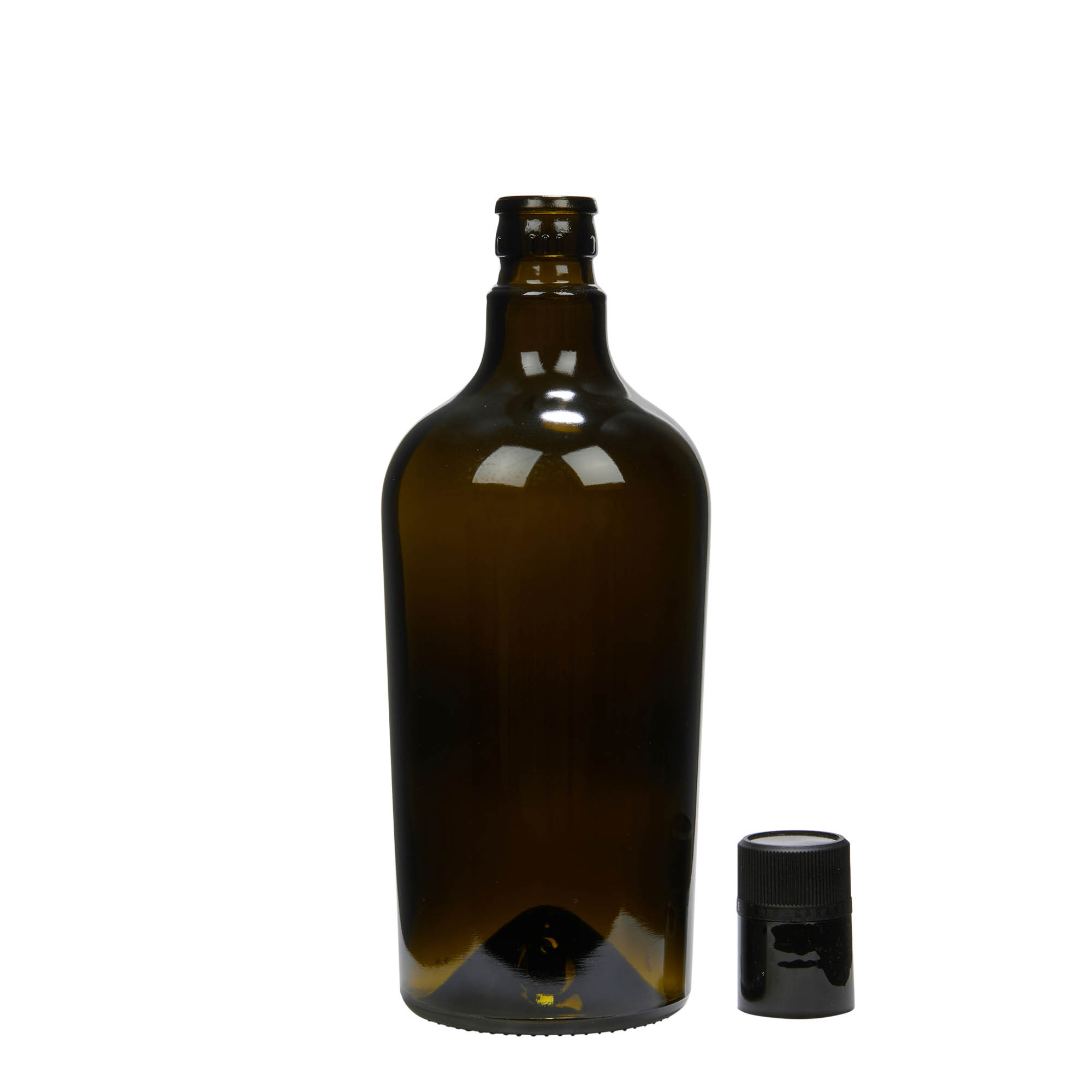 750 ml láhev na ocet/olej 'Oleum', sklo, antik zelená, hrdlo: DOP