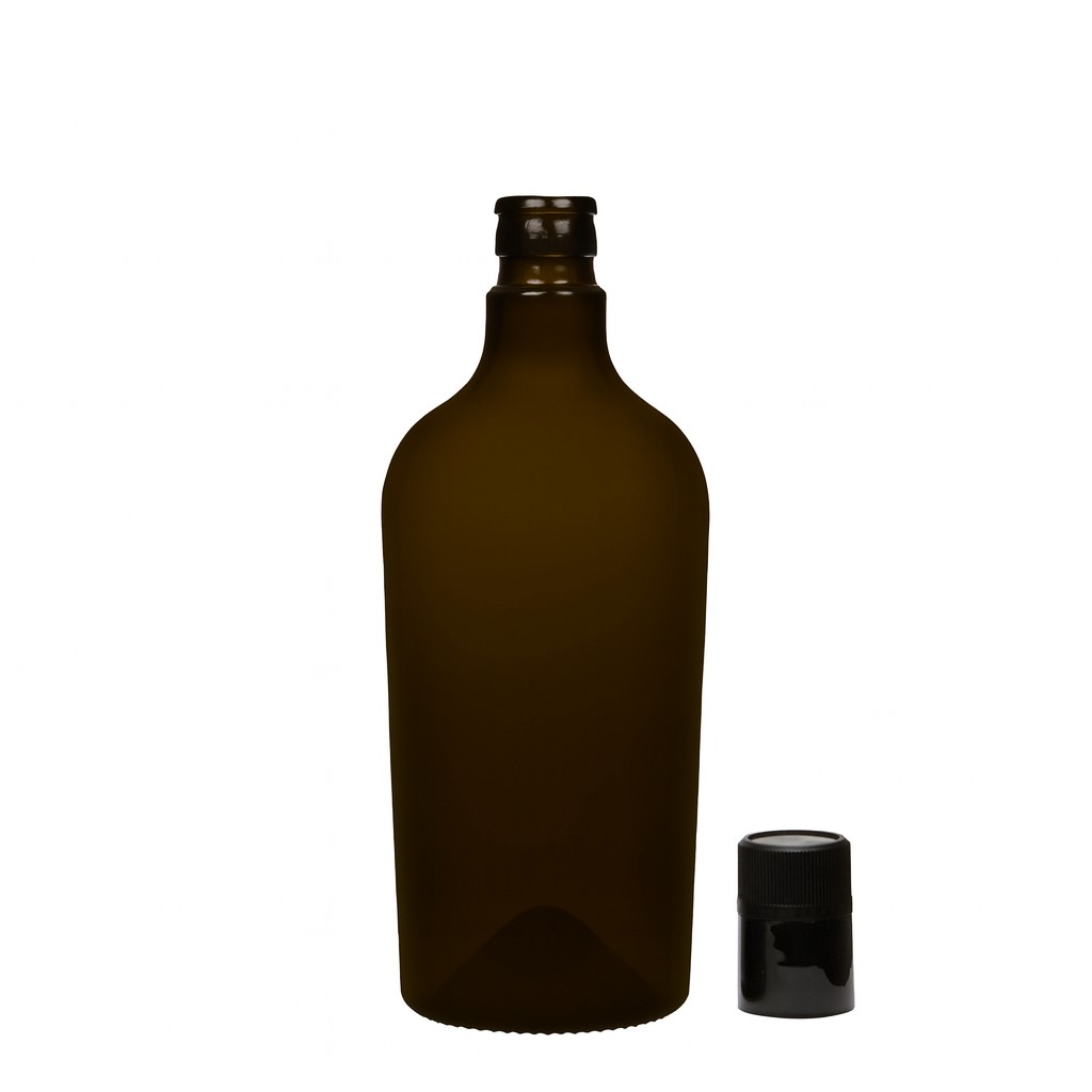 750 ml láhev na ocet/olej 'Oleum', sklo, antik zelená, hrdlo: DOP 750 ml láhev na ocet/olej 'Oleum', sklo, antik zelená, hrdlo: DOP